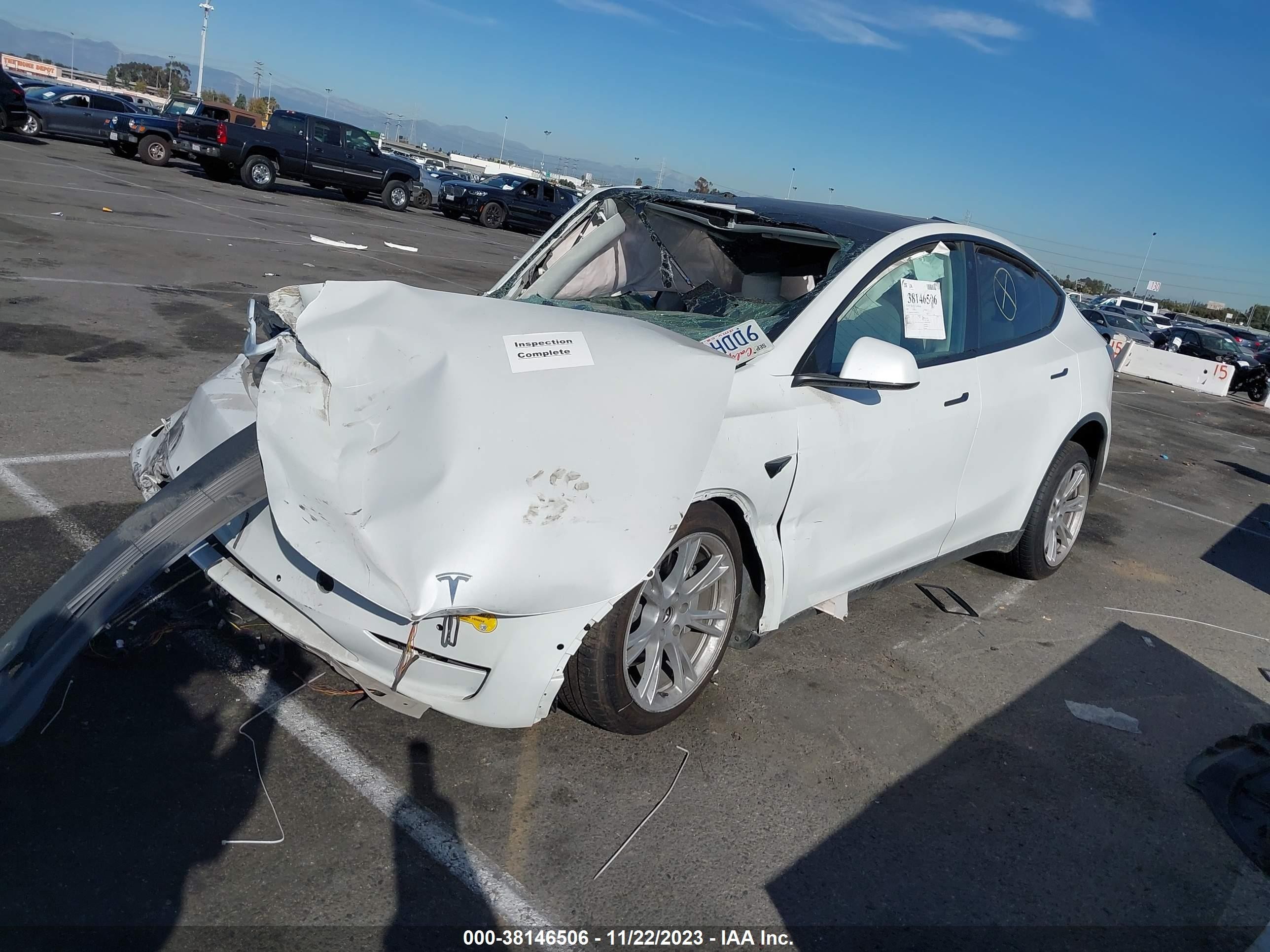 2022 Tesla Model Y VIN 7SAYGDEE3NF554851 IAAI salvage auction — All Over, Non-Repairable (California), sold $2,750 on 2026-07-09 (photo 2)