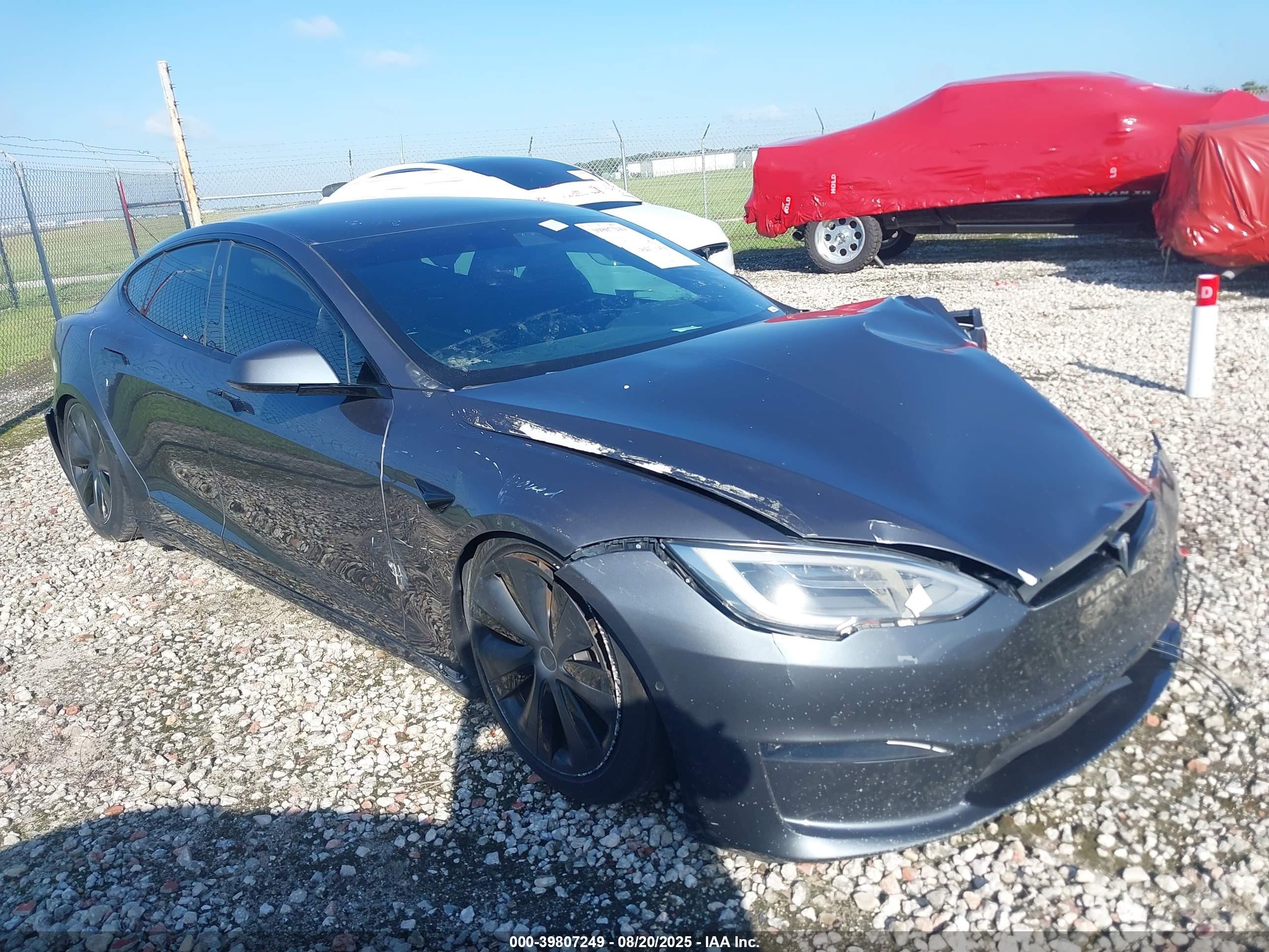 2021 Tesla Model s VIN 5YJSA1E57MF430387 IAAI salvage auction — Front End, Rebuildable (Florida), sold $11,500 on 2026-09-14 (photo 1)
