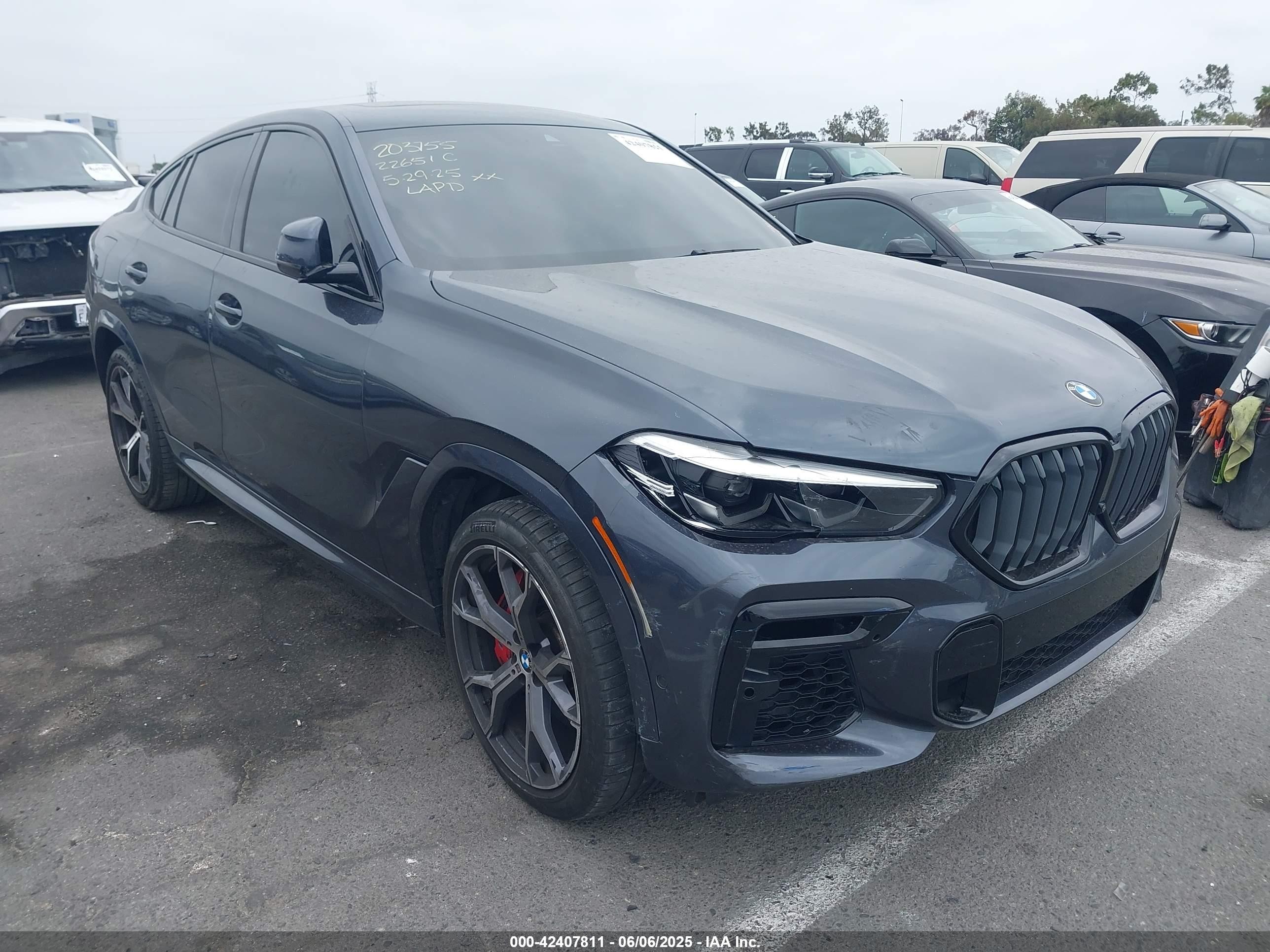 2022 BMW X6 VIN 5UXCY6C07N9K65441 IAAI salvage auction — Theft, Salvage (California), sold $28,900 on 2026-06-29 (photo 1)