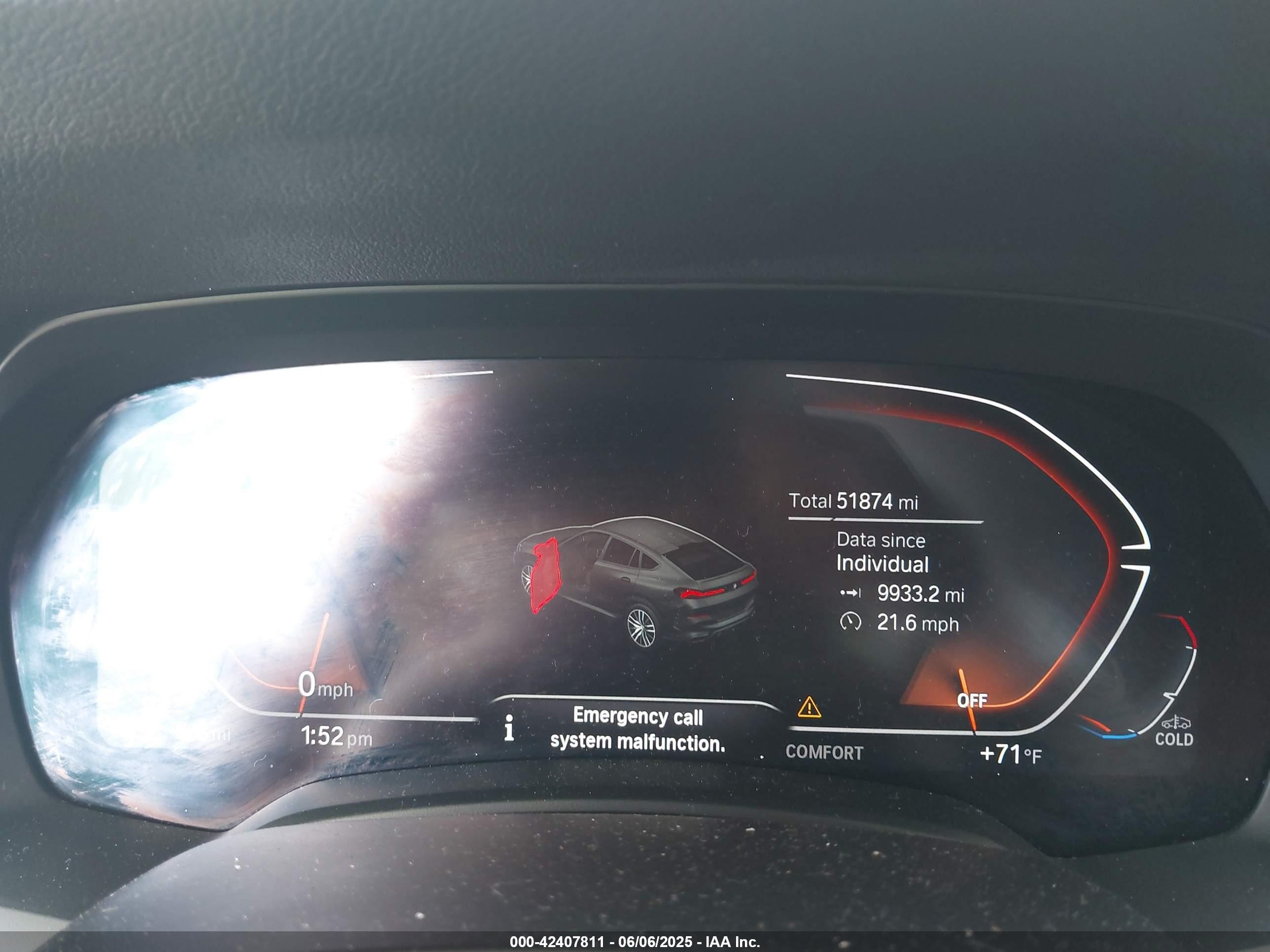 2022 BMW X6 VIN 5UXCY6C07N9K65441 IAAI salvage auction — Theft, Salvage (California), sold $28,900 on 2026-06-29 (photo 7)