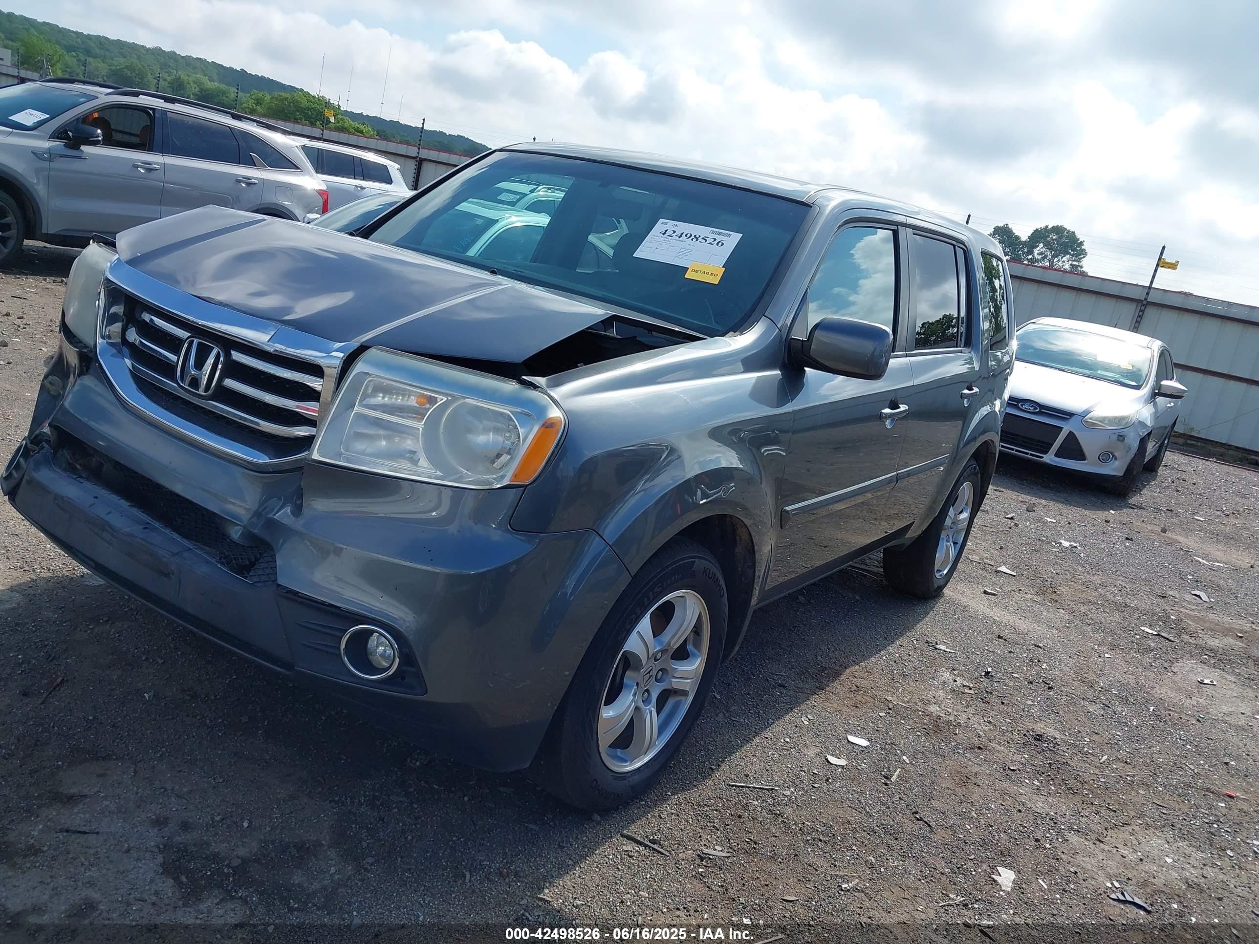 2012 Honda Pilot VIN 5FNYF4H49CB004392 IAAI salvage auction — Front End, Clear (Oklahoma), sold $1,525 on 2025-10-21 (photo 2)