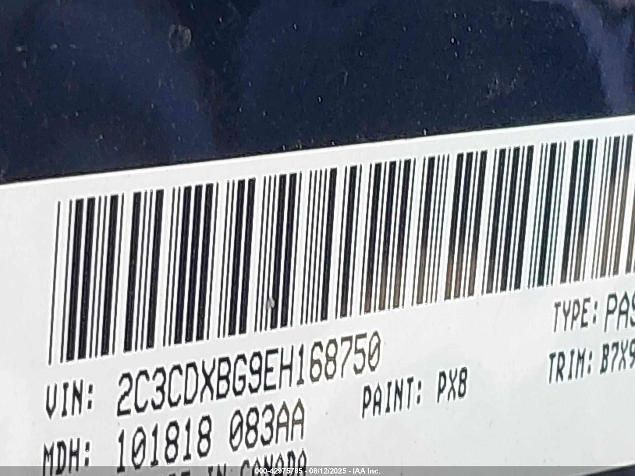 2014 Dodge Charger VIN 2C3CDXBG9EH168750 IAAI salvage auction — Rear End, Clear (New York), sold $1,100 on 2025-08-27 (photo 9)