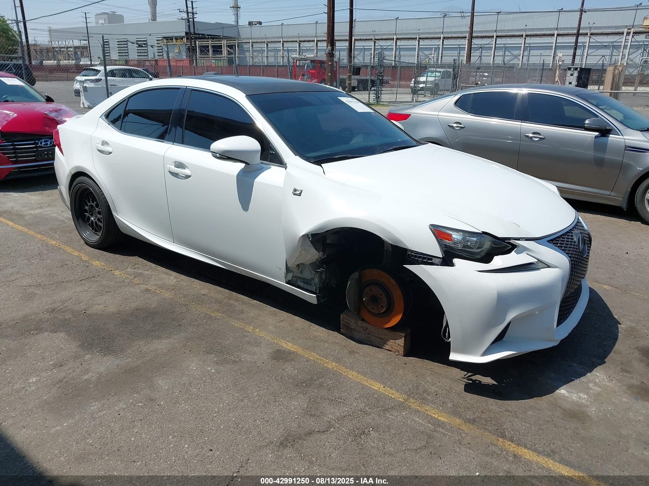 2016 Lexus Is VIN JTHBA1D2XG5009761 IAAI salvage auction — Front End, Salvage (California), sold $5,000 on 2025-09-02 (photo 1)