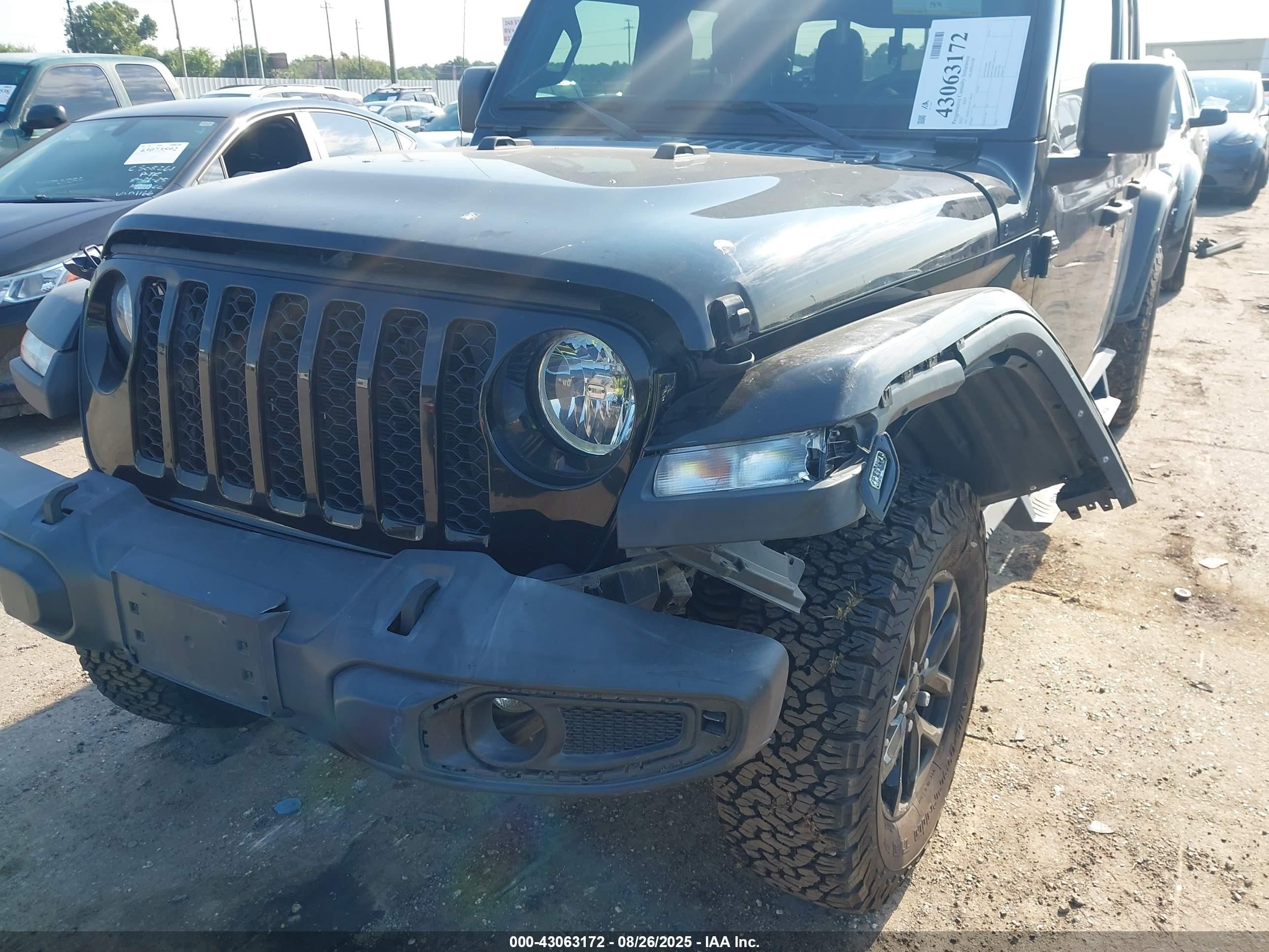 2022 Jeep Gladiator VIN 1C6HJTAG2NL140318 IAAI salvage auction — Front End, Original (Texas), sold $14,350 on 2025-11-05 (photo 6)