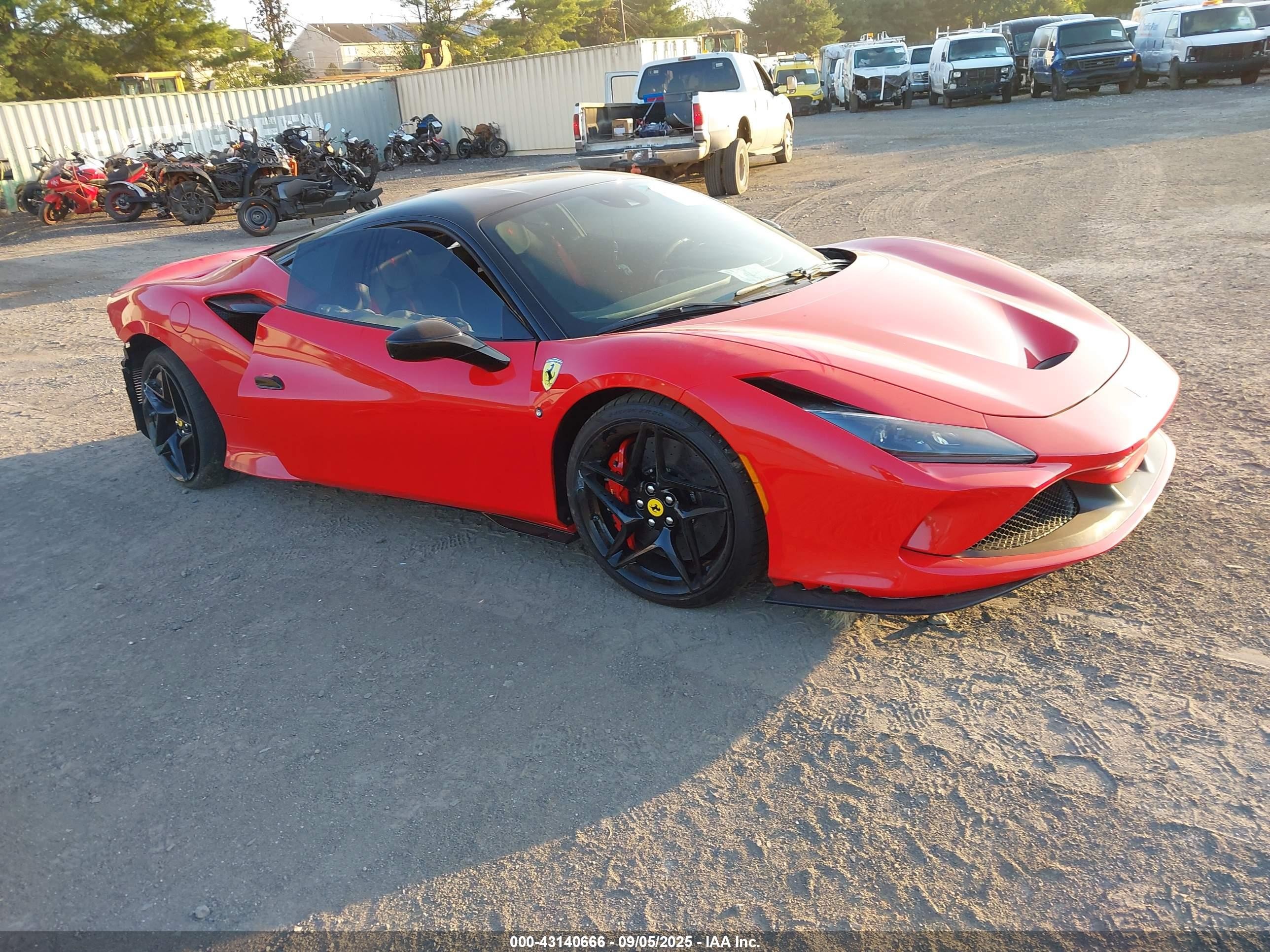 2021 Ferrari F8 Tributo VIN ZFF92LLA0M0264687 IAAI salvage auction — Rear End, Salvage Title, sold $139,500 on 2024-11-20 (photo 1)
