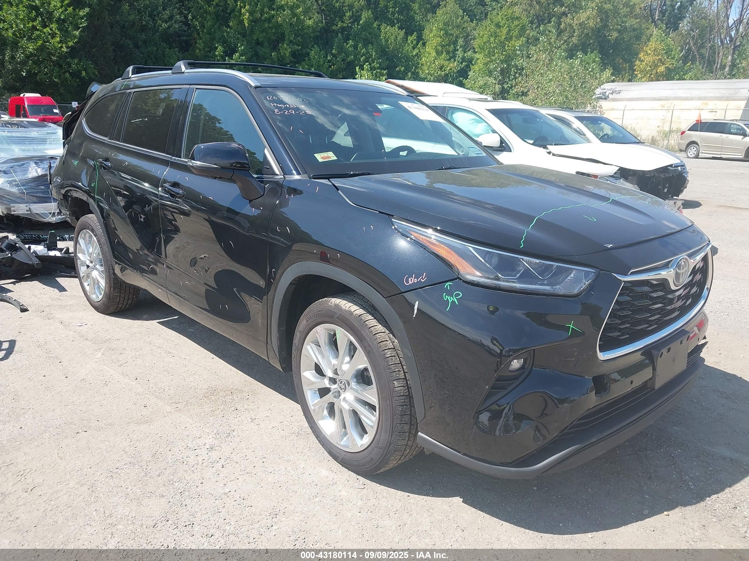 2023 Toyota Highlander VIN 5TDYARAH2PS519034 IAAI salvage auction — Front & Rear, Salvage - Greater Than 75% (Maryland), sold $17,750 on 2025-10-21 (photo 1)