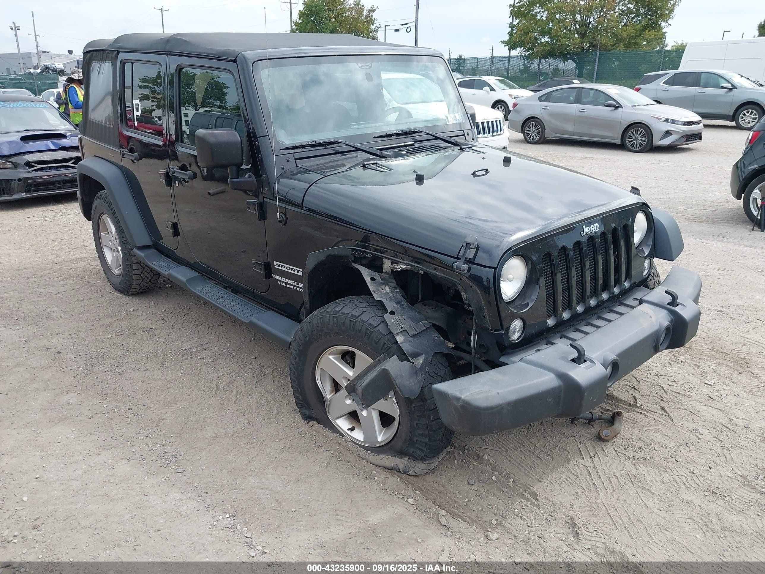 2014 Jeep Wrangler Unlimited VIN 1C4HJWDG2EL311591 IAAI salvage auction — Front End, Salvage (Pennsylvania), sold $4,350 on 2025-10-17 (photo 6)