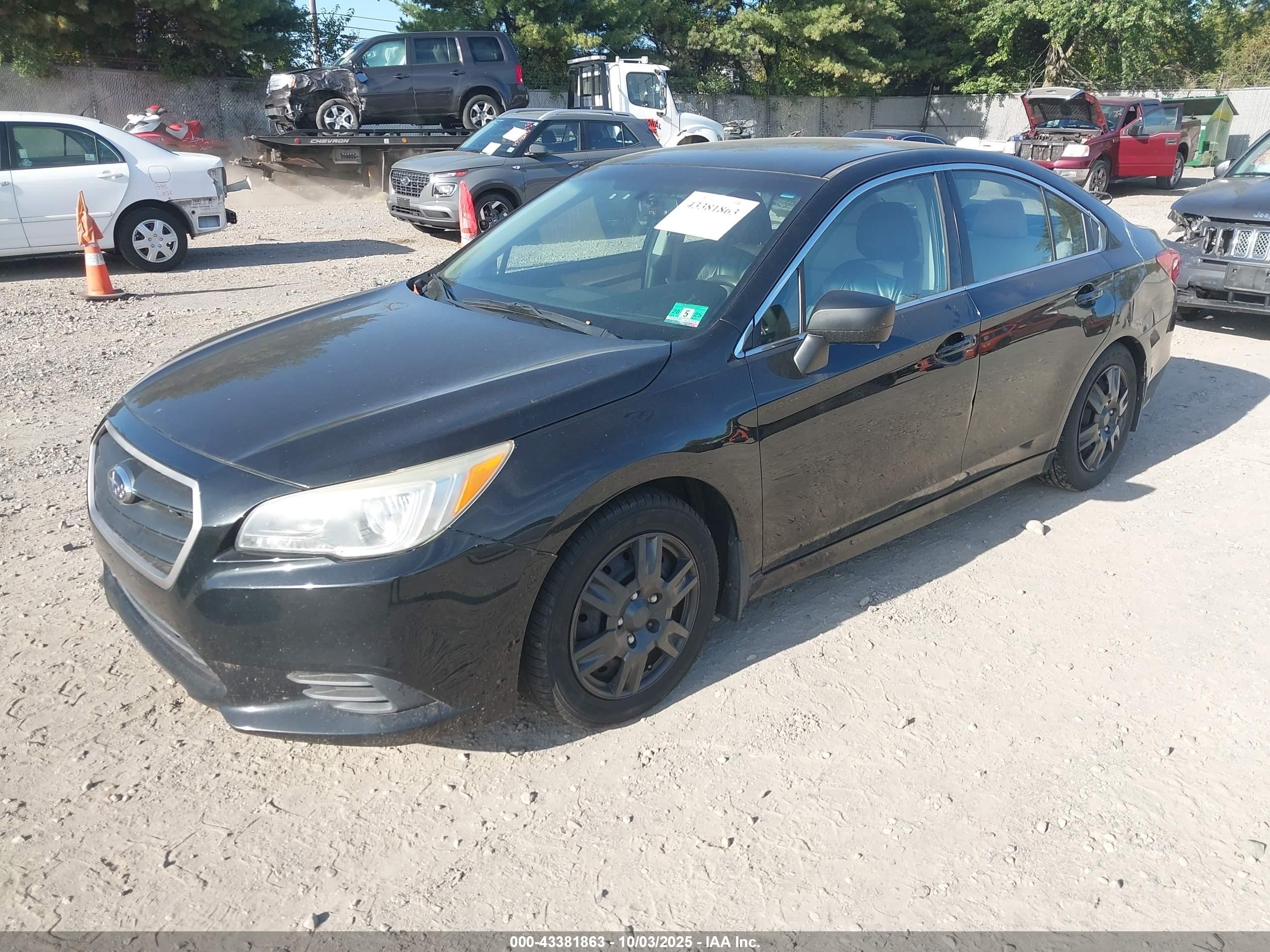 2015 Subaru LEGACY VIN 4S3BNAA65F3002644 IAAI salvage auction — Rear End, Clear (New Jersey), sold $750 on 2025-10-14 (photo 2)