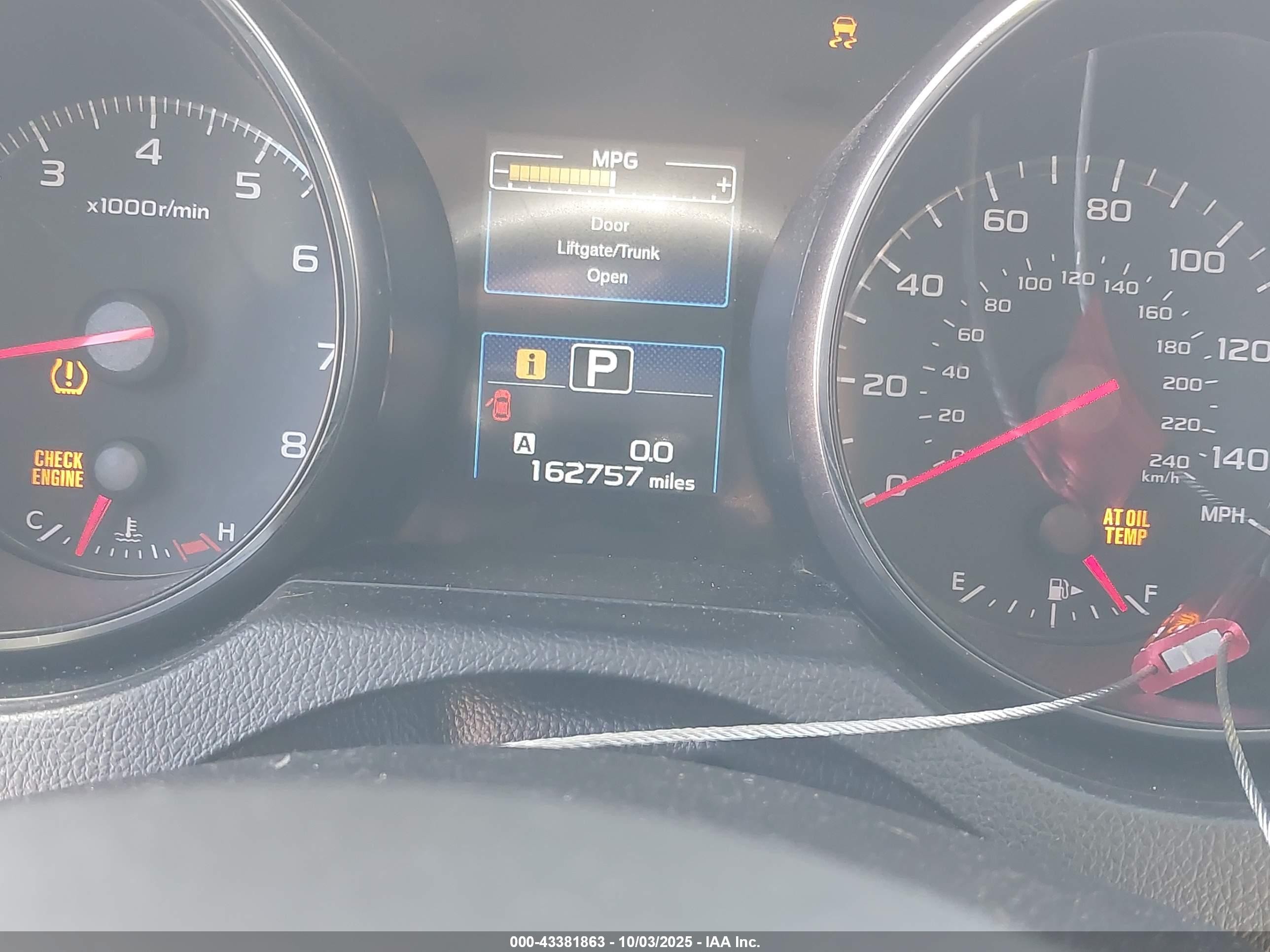 2015 Subaru LEGACY VIN 4S3BNAA65F3002644 IAAI salvage auction — Rear End, Clear (New Jersey), sold $750 on 2025-10-14 (photo 7)