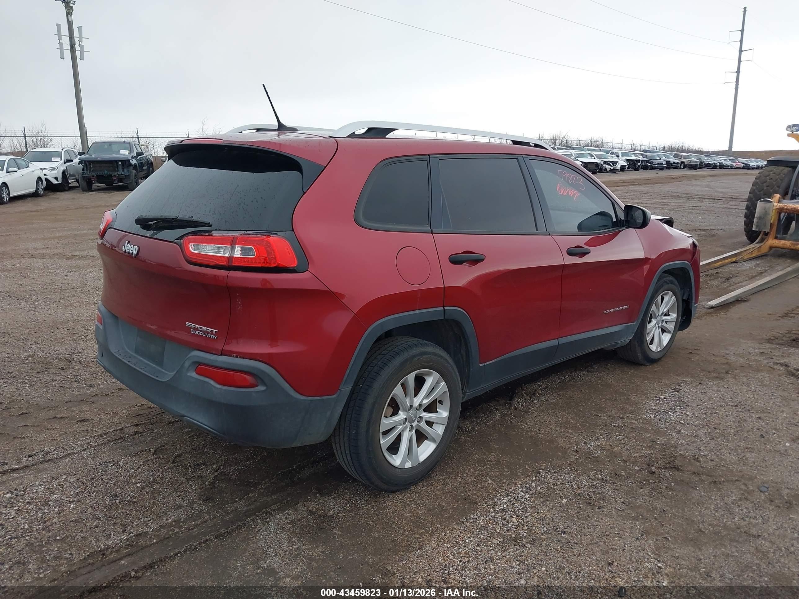 2015 Jeep Cherokee VIN 1C4PJLABXFW620485 IAAI salvage auction — Front End, Salvage (Idaho), sold $1,125 on 2026-02-12 (photo 4)