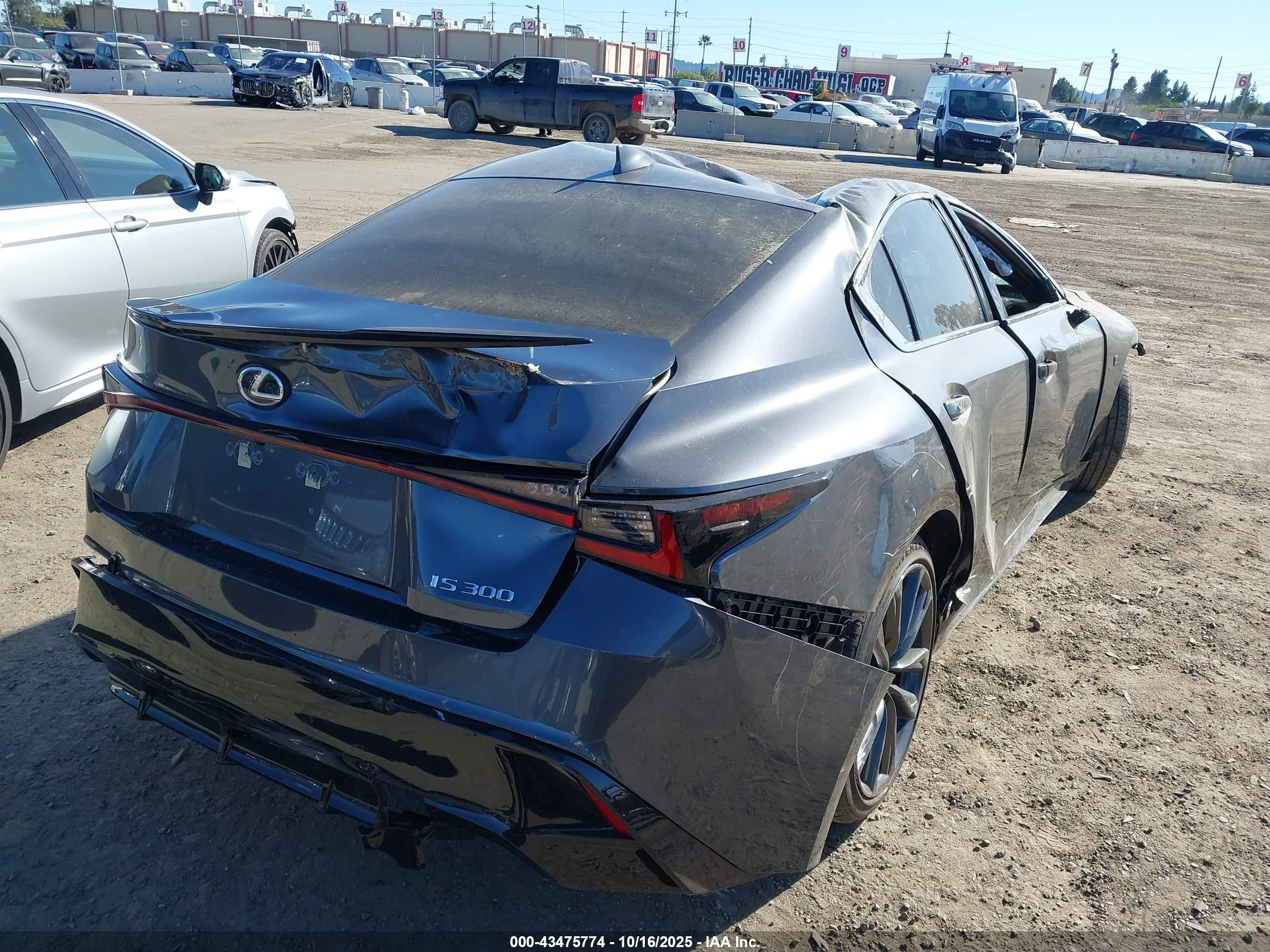 2025 Lexus Is VIN JTHBA1D20S5134521 IAAI salvage auction — Front & Rear, Salvage (California), sold $4,550 on 2026-02-04 (photo 4)
