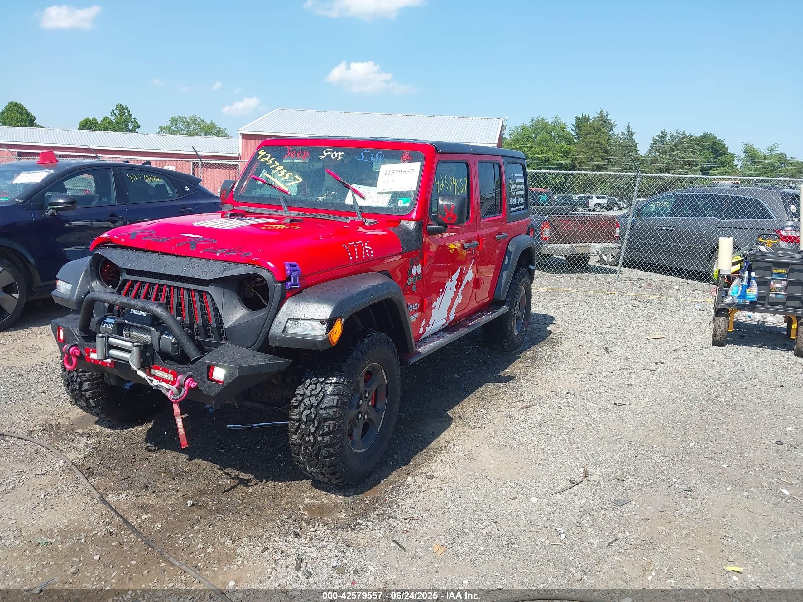 2019 Jeep Wrangler Unlimited VIN 1C4HJXDG9KW649375 IAAI salvage auction — Front End, Salvage (Virginia), sold $8,225 on 2026-07-07 (photo 2)