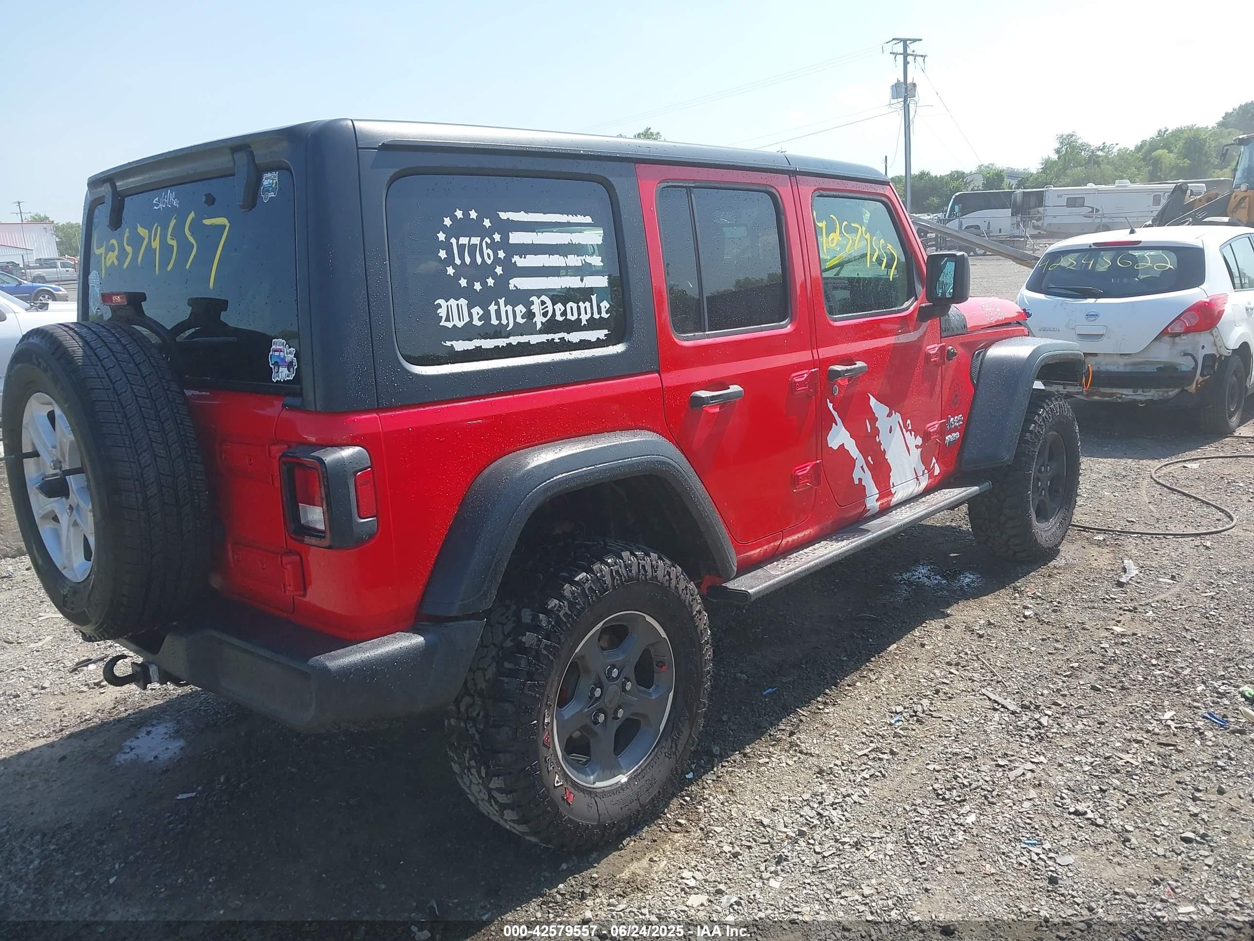 2019 Jeep Wrangler Unlimited VIN 1C4HJXDG9KW649375 IAAI salvage auction — Front End, Salvage (Virginia), sold $8,225 on 2026-07-07 (photo 4)