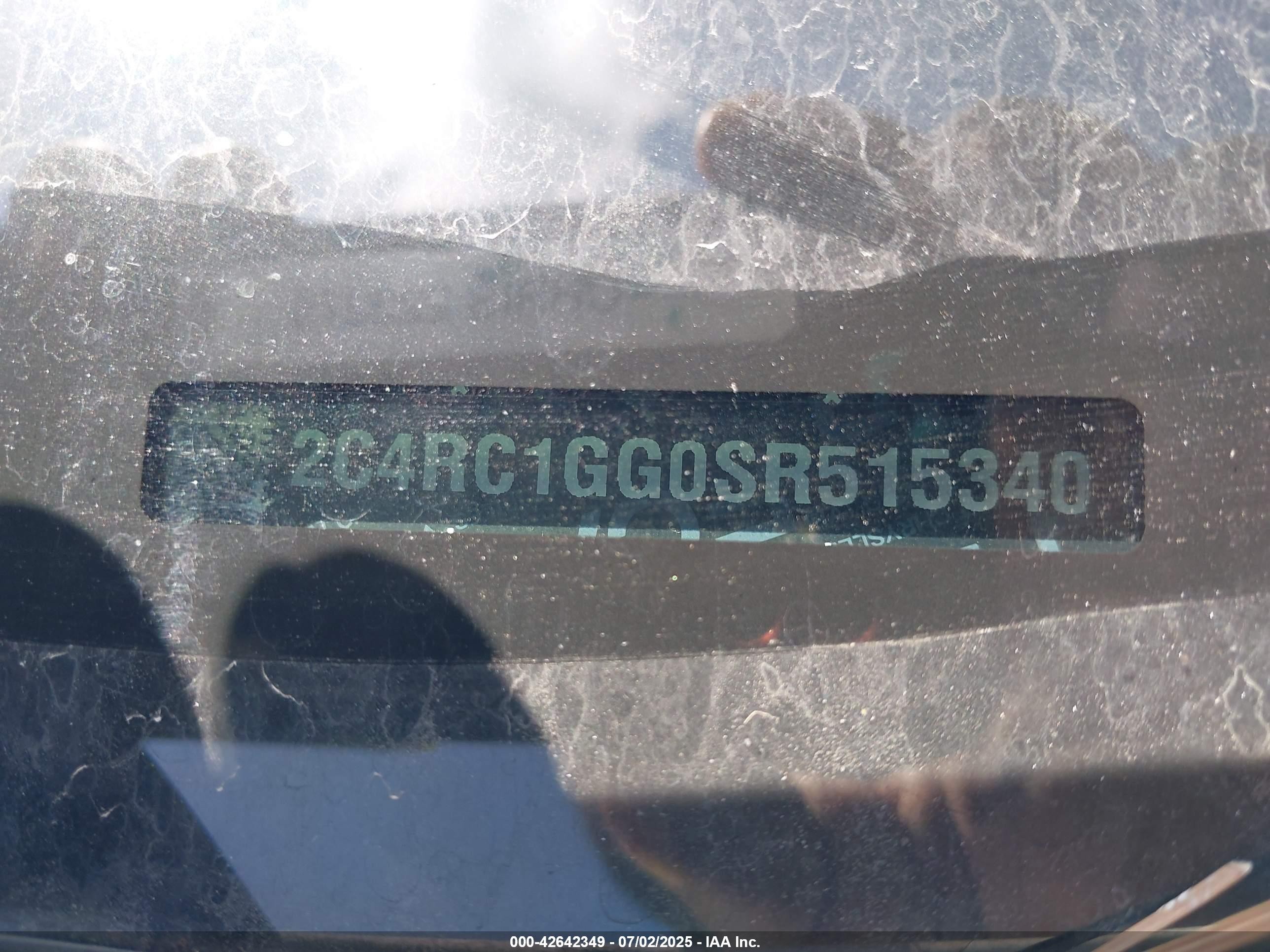 2025 Chrysler Pacifica VIN 2C4RC1GG0SR515340 IAAI salvage auction — Unknown, Enterprise Vehicles Clear Only (Florida), sold $21,600 on 2026-10-07 (photo 9)