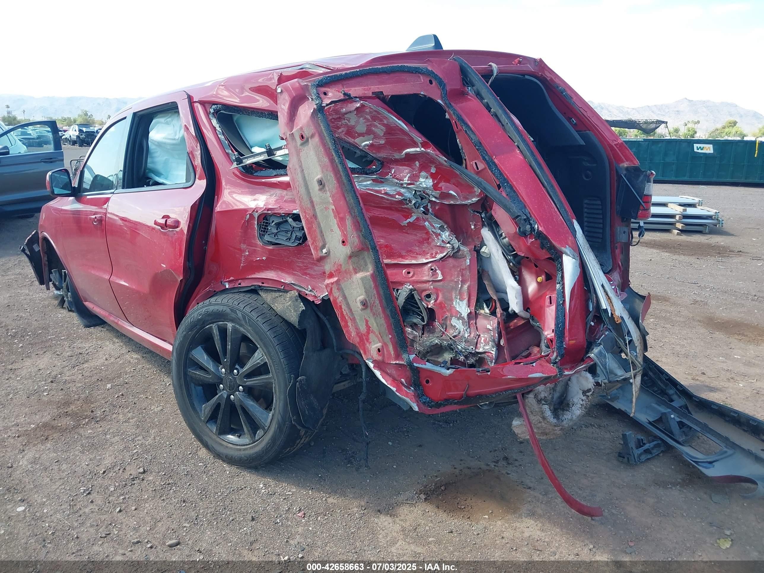 2014 Dodge Durango VIN 1C4RDJAG7EC323075 IAAI salvage auction — All Over, Salvage (Arizona), sold $1,000 on 2026-07-07 (photo 3)