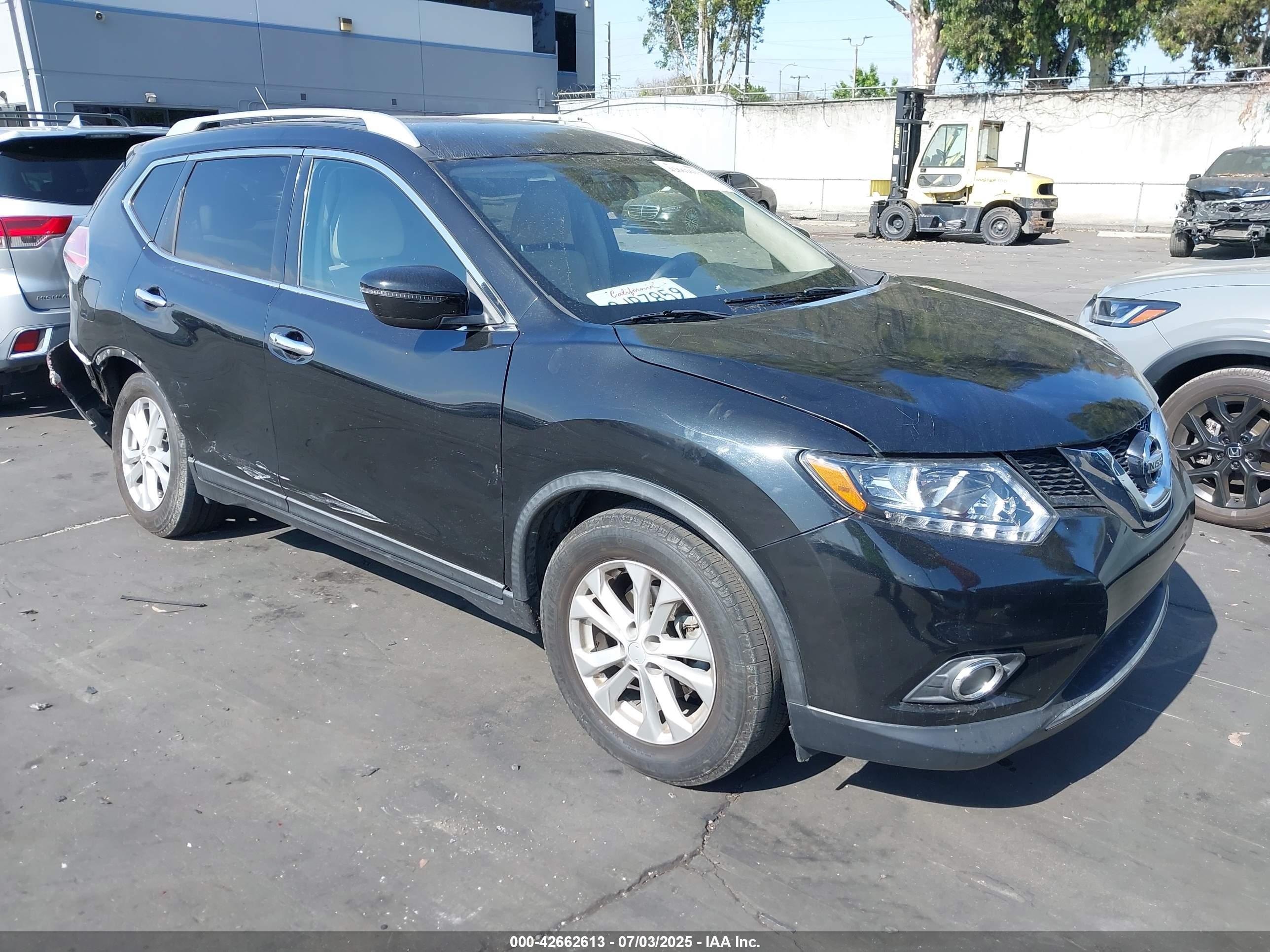 2016 Nissan Rogue VIN KNMAT2MT1GP718329 IAAI salvage auction — Rear End, Salvage Certificate (California), sold $2,700 on 2025-07-23 (photo 1)