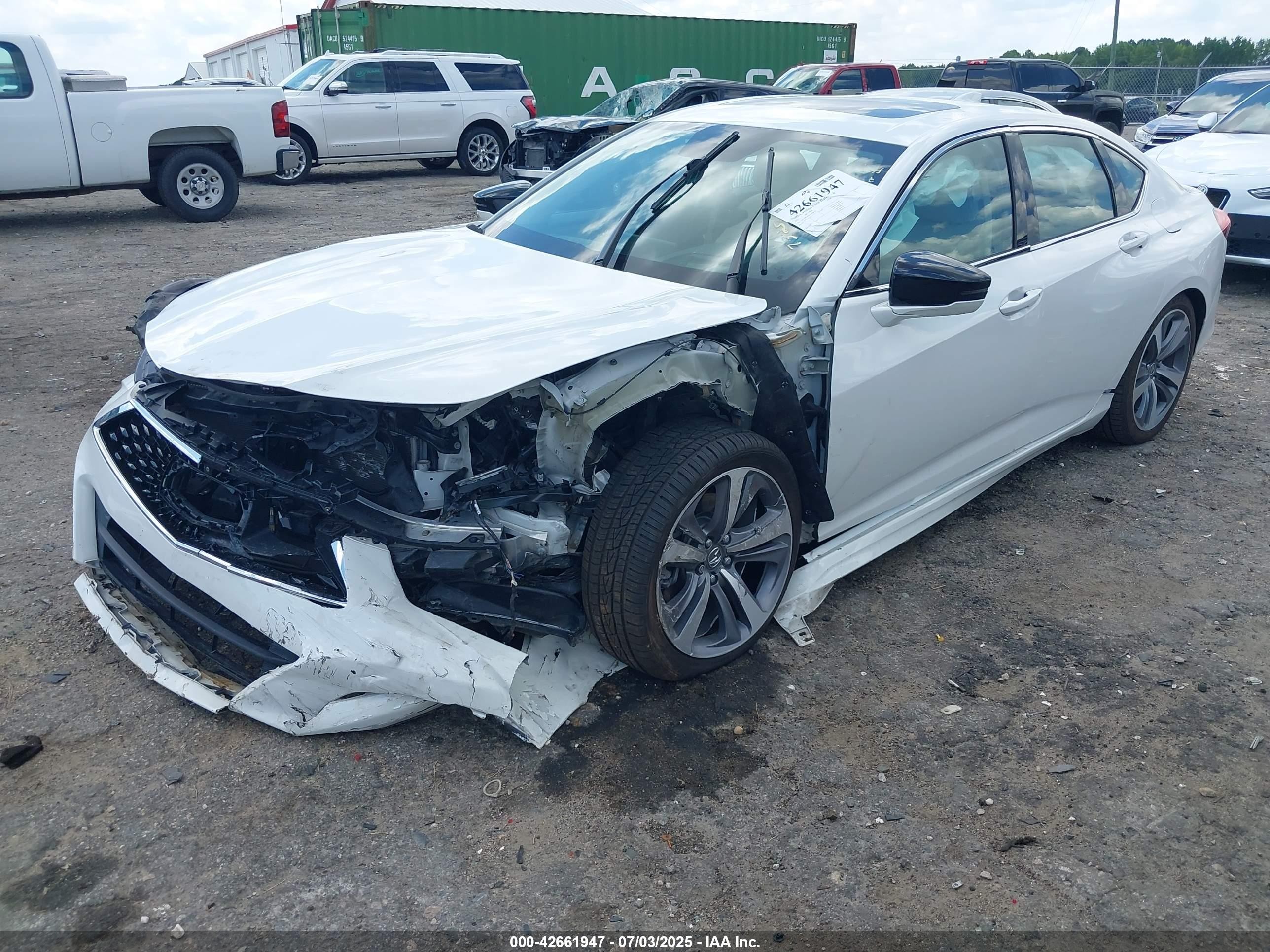 2021 Acura Tlx VIN 19UUB5F69MA008278 IAAI salvage auction — Front End, Salvage (North Carolina), sold $2,900 on 2025-07-30 (photo 2)