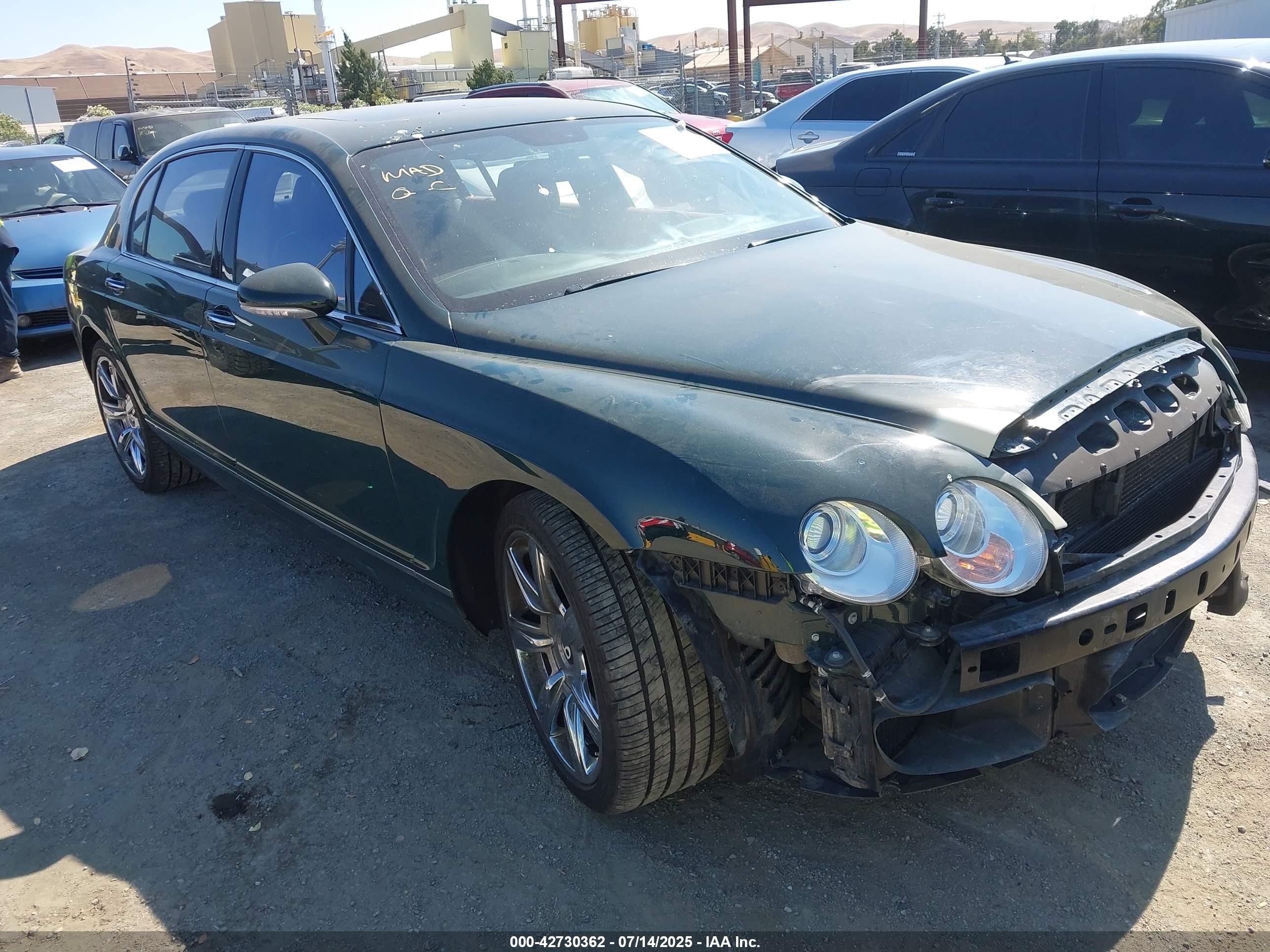 2007 Bentley Continenta VIN SCBBR93W87C041006 IAAI salvage auction — Front End, Salvage (California), sold $9,100 on 2025-08-21 (photo 1)