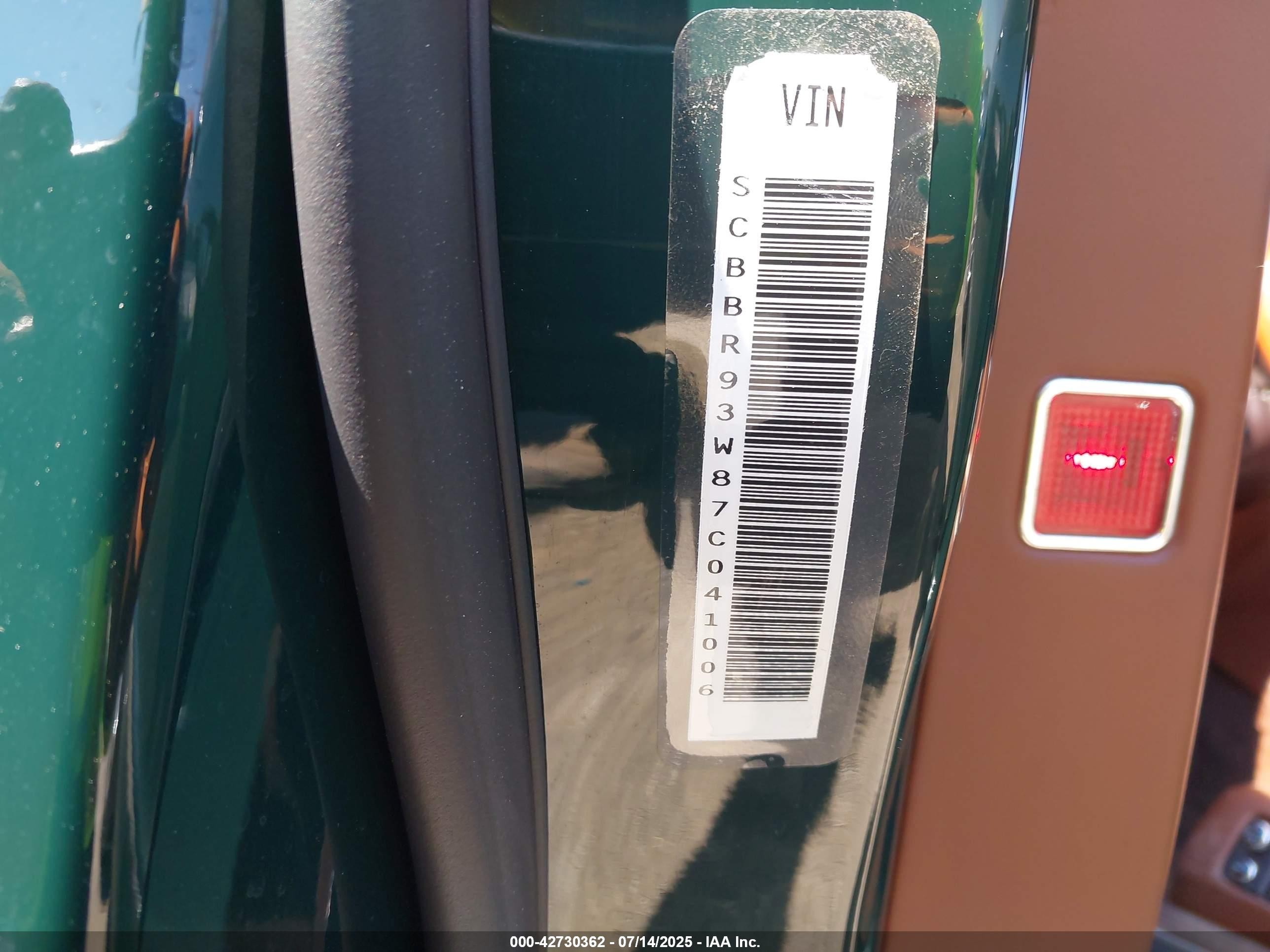 2007 Bentley Continenta VIN SCBBR93W87C041006 IAAI salvage auction — Front End, Salvage (California), sold $9,100 on 2025-08-21 (photo 9)