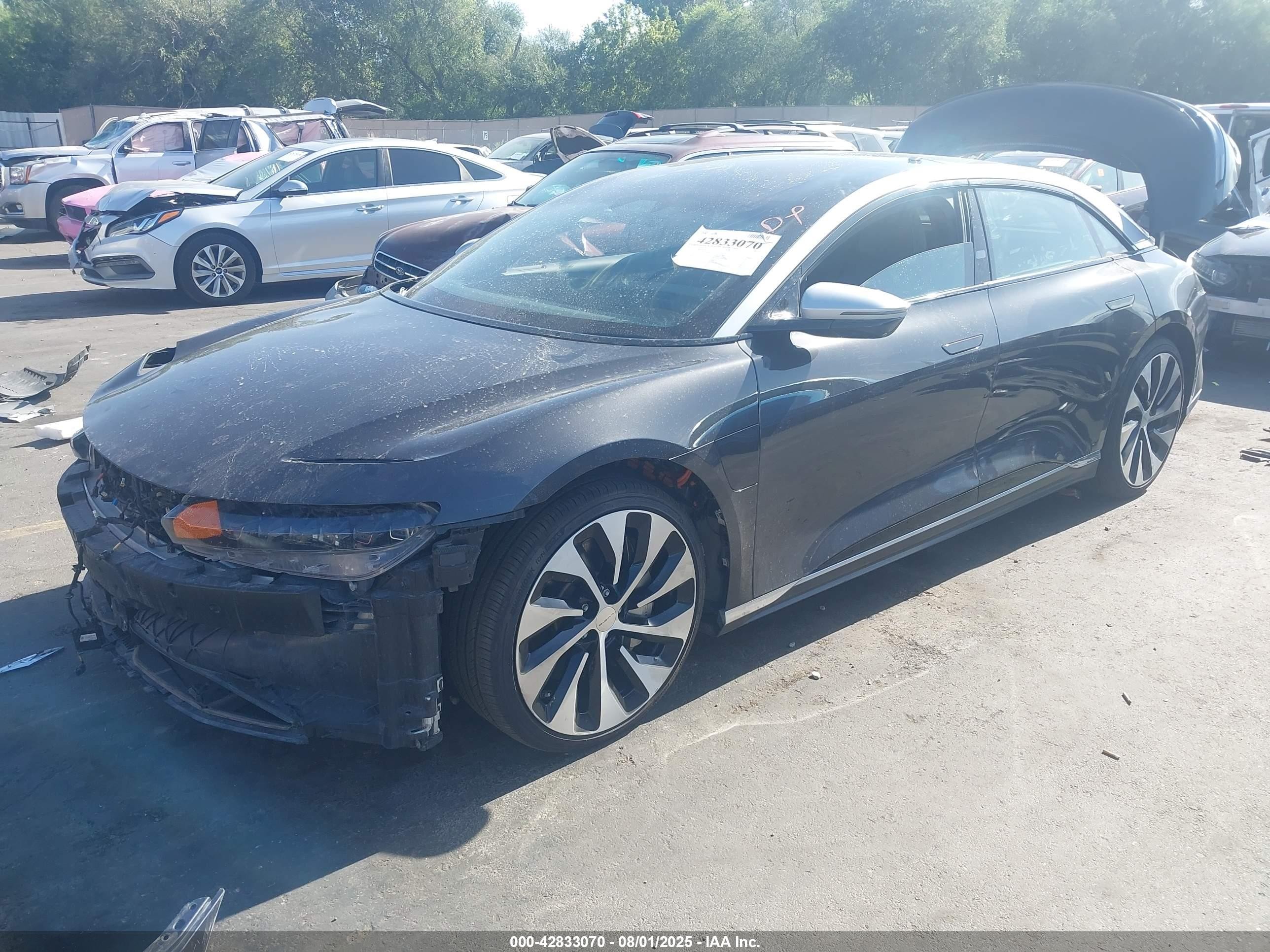 2022 Lucid Air VIN 50EA1GBA8NA003760 IAAI salvage auction — Front End, Salvage (Utah), sold $16,750 on 2025-09-18 (photo 2)