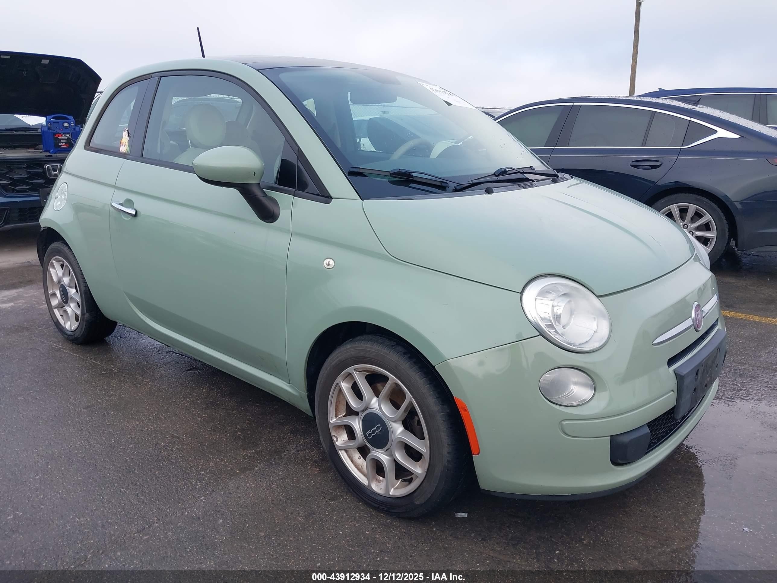 2015 Fiat 500 VIN 3C3CFFARXFT508133 IAAI salvage auction — Rear End, Original (Texas), sold $1,850 on 2026-02-26 (photo 1)