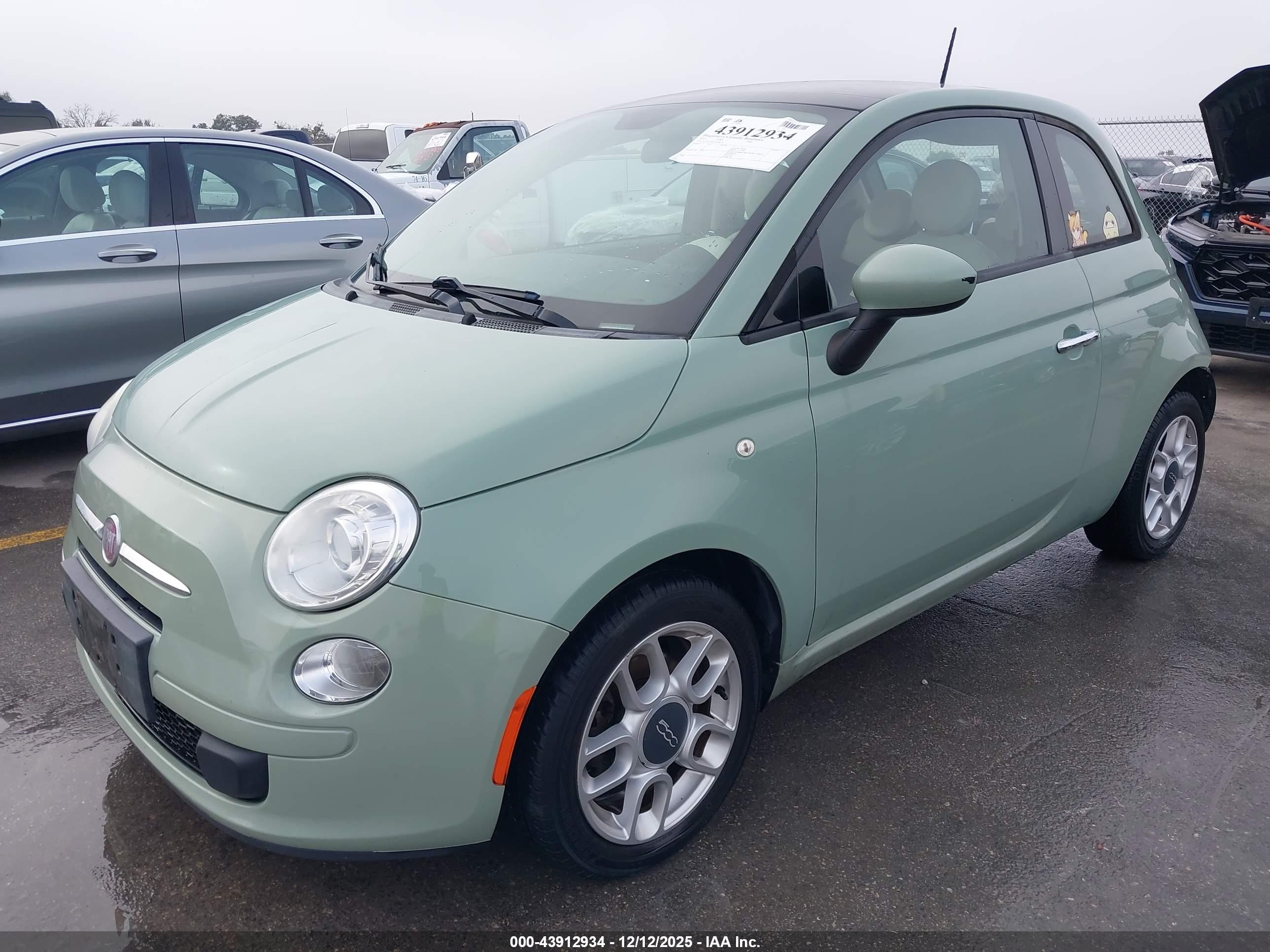 2015 Fiat 500 VIN 3C3CFFARXFT508133 IAAI salvage auction — Rear End, Original (Texas), sold $1,850 on 2026-02-26 (photo 2)