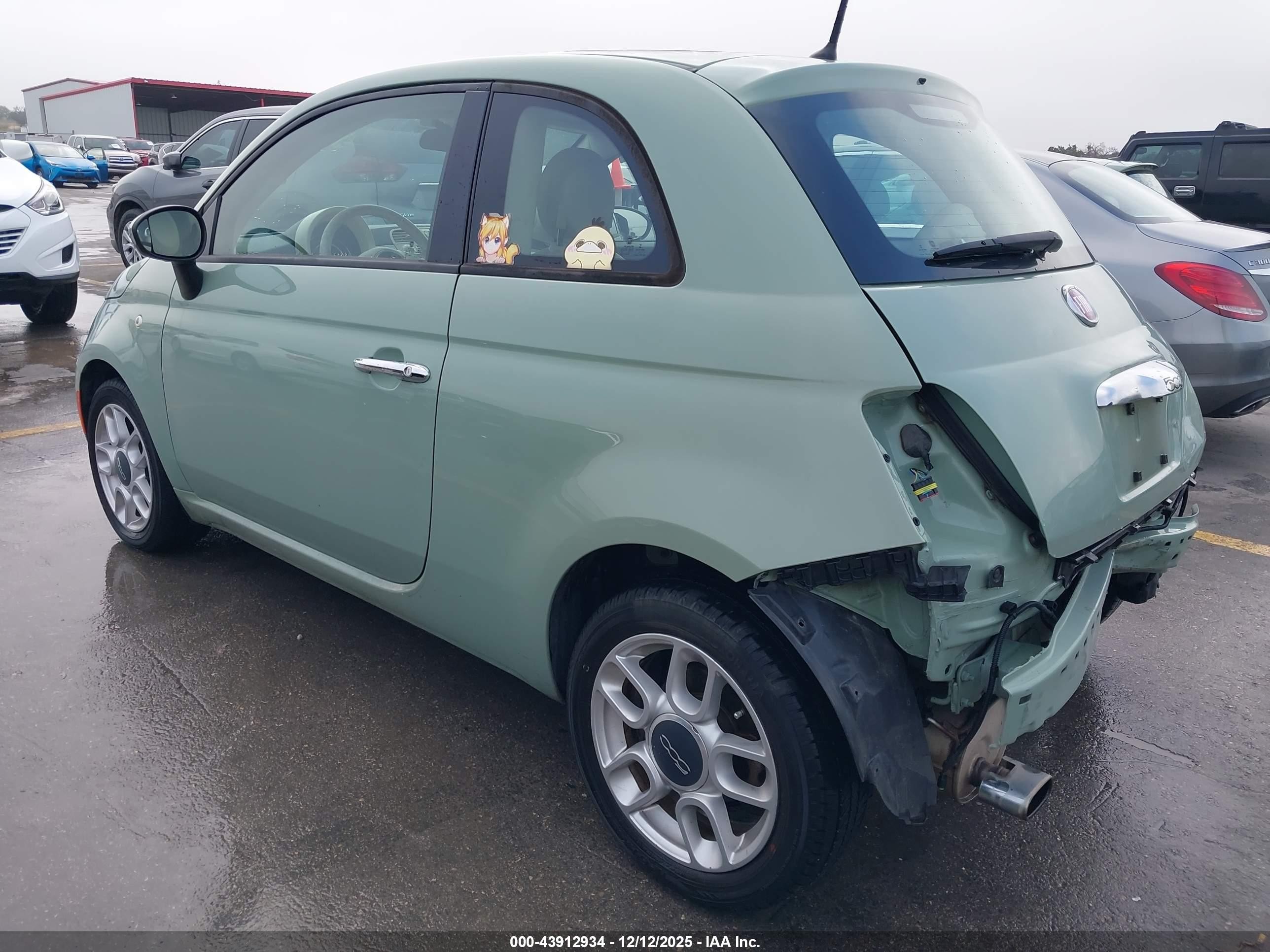 2015 Fiat 500 VIN 3C3CFFARXFT508133 IAAI salvage auction — Rear End, Original (Texas), sold $1,850 on 2026-02-26 (photo 3)