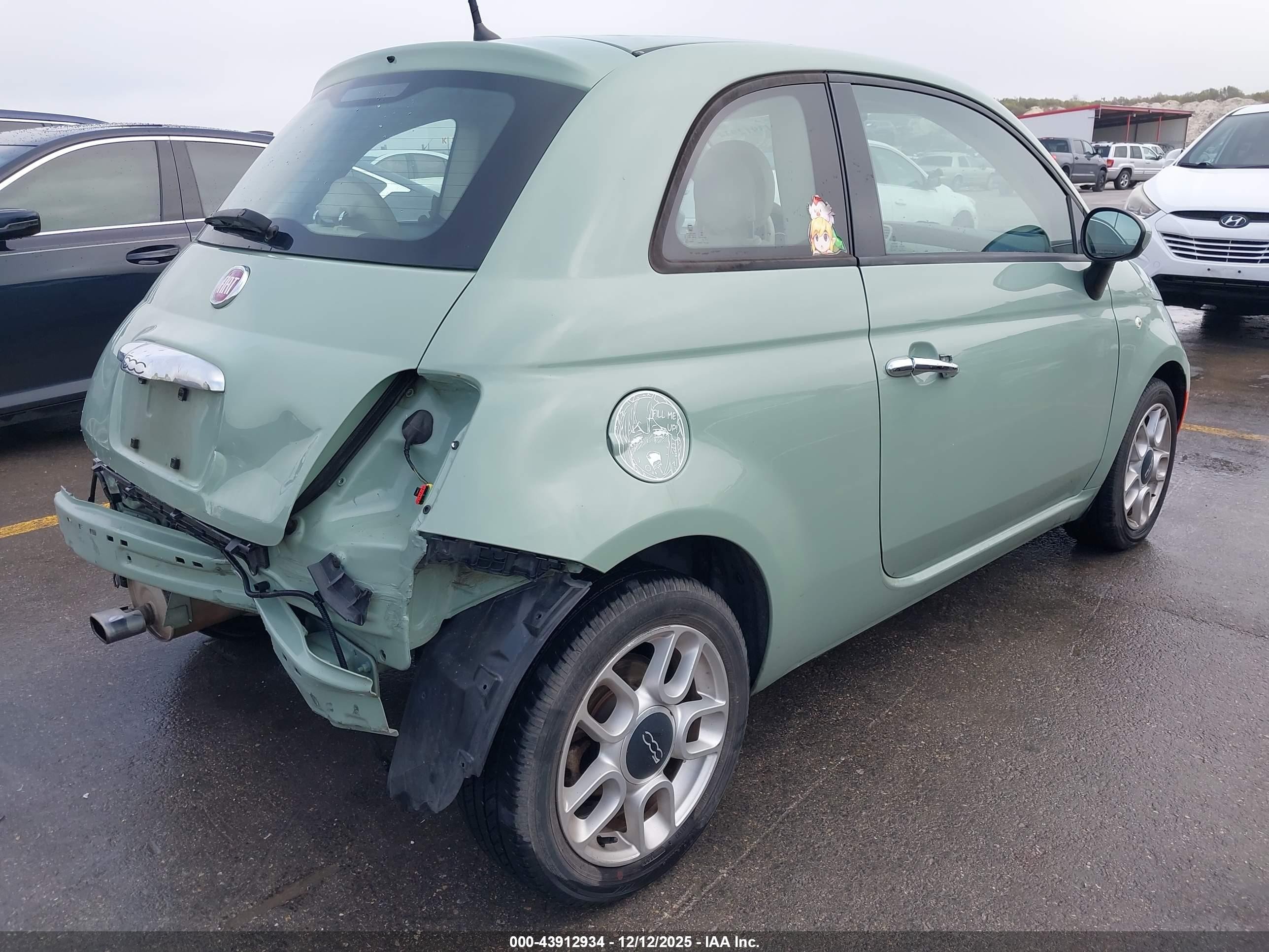 2015 Fiat 500 VIN 3C3CFFARXFT508133 IAAI salvage auction — Rear End, Original (Texas), sold $1,850 on 2026-02-26 (photo 4)