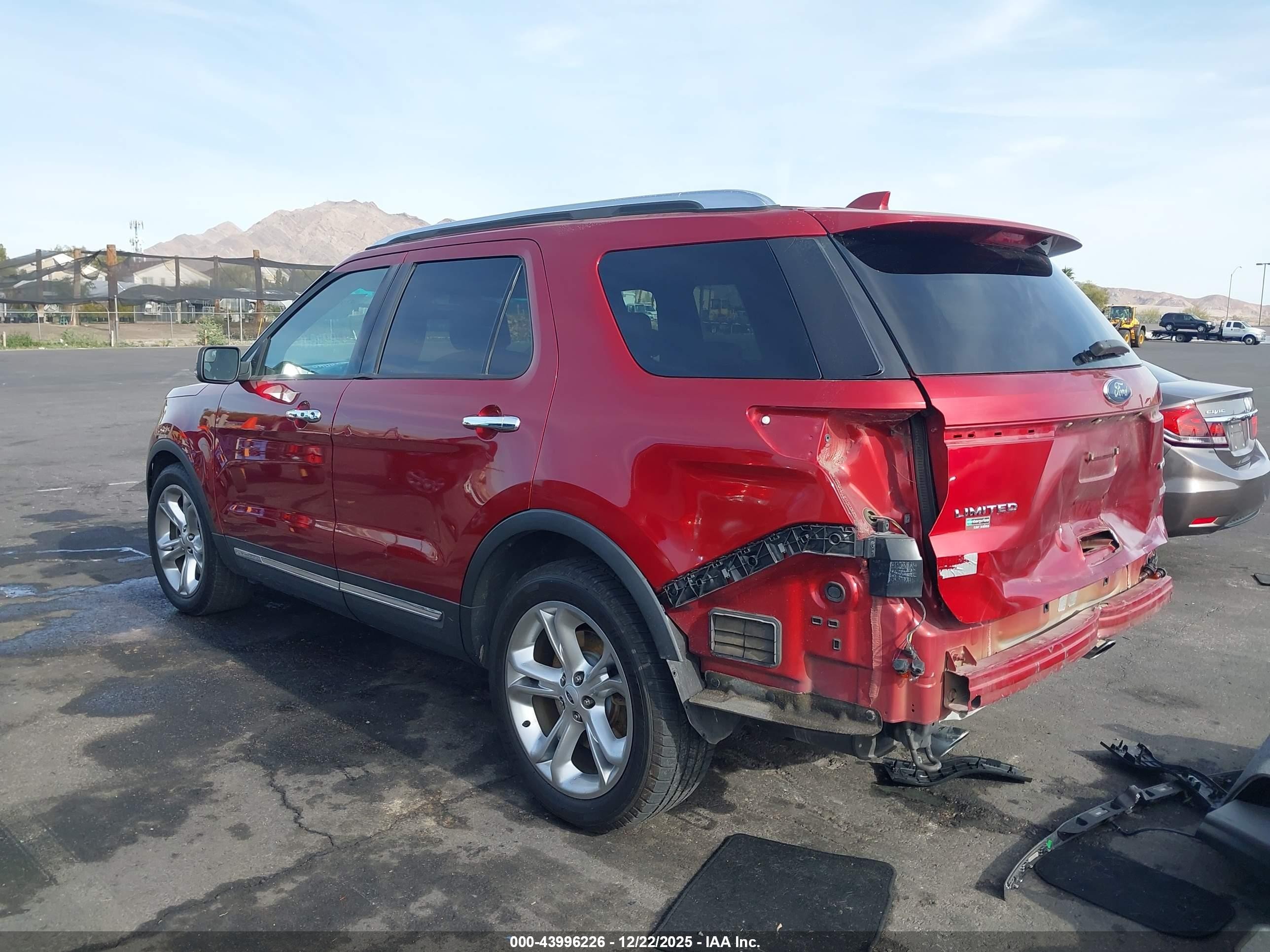 2016 Ford Explorer VIN 1FM5K7F89GGC23964 IAAI salvage auction — Rear End, Salvage (Utah), sold $2,700 on 2026-07-10 (photo 3)