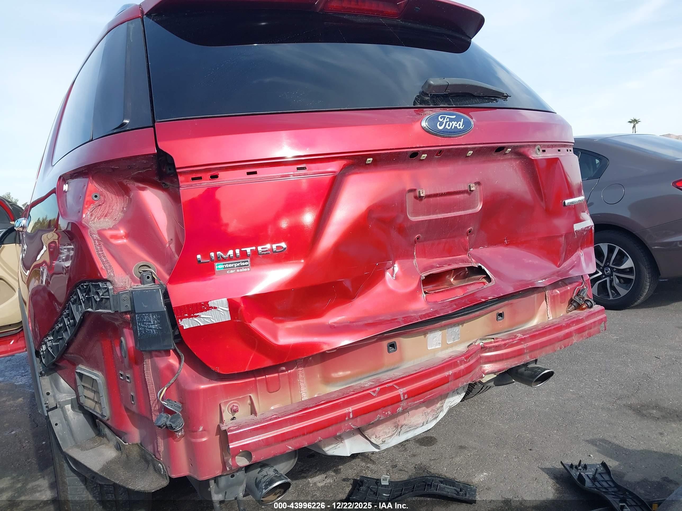 2016 Ford Explorer VIN 1FM5K7F89GGC23964 IAAI salvage auction — Rear End, Salvage (Utah), sold $2,700 on 2026-07-10 (photo 6)