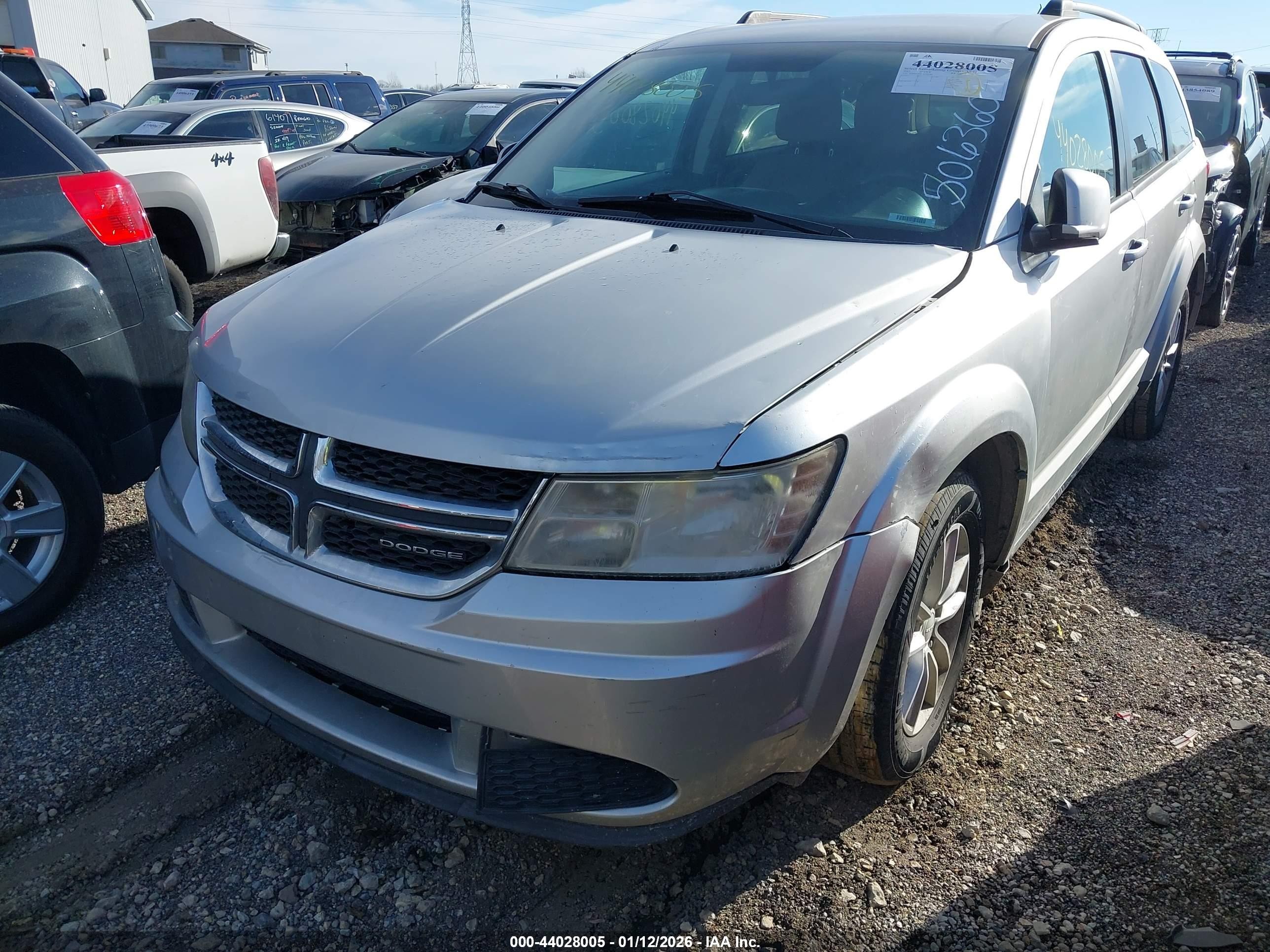 2013 Dodge Journey VIN 3C4PDCBG6DT506360 IAAI salvage auction — Front End, Clear (Indiana), sold $450 on 2026-09-10 (photo 6)