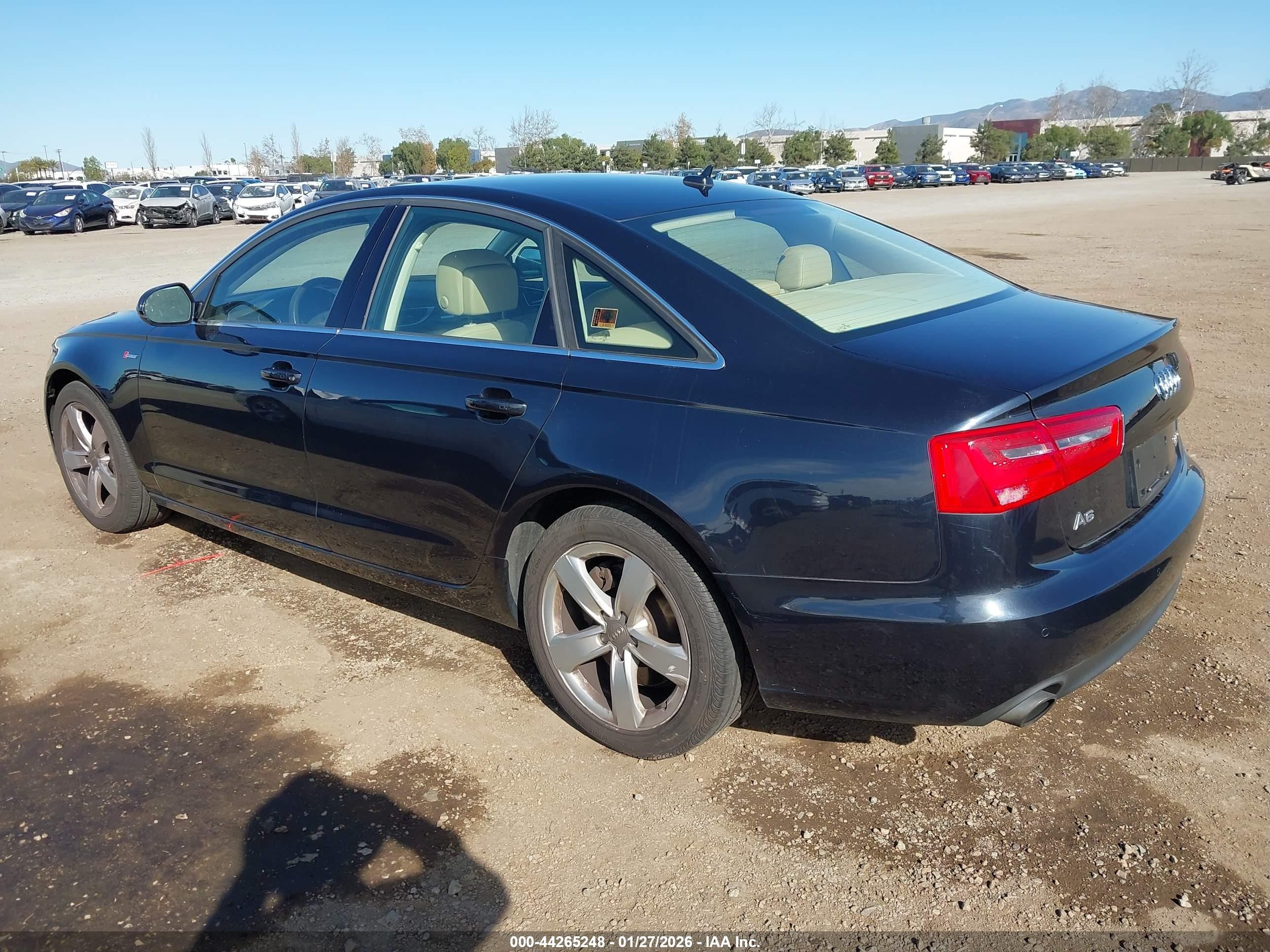 2012 Audi A6 VIN WAUGGAFC9CN145446 IAAI salvage auction — Normal Wear, App For Dup Clear (California), sold $1,550 on 2026-03-09 (photo 3)