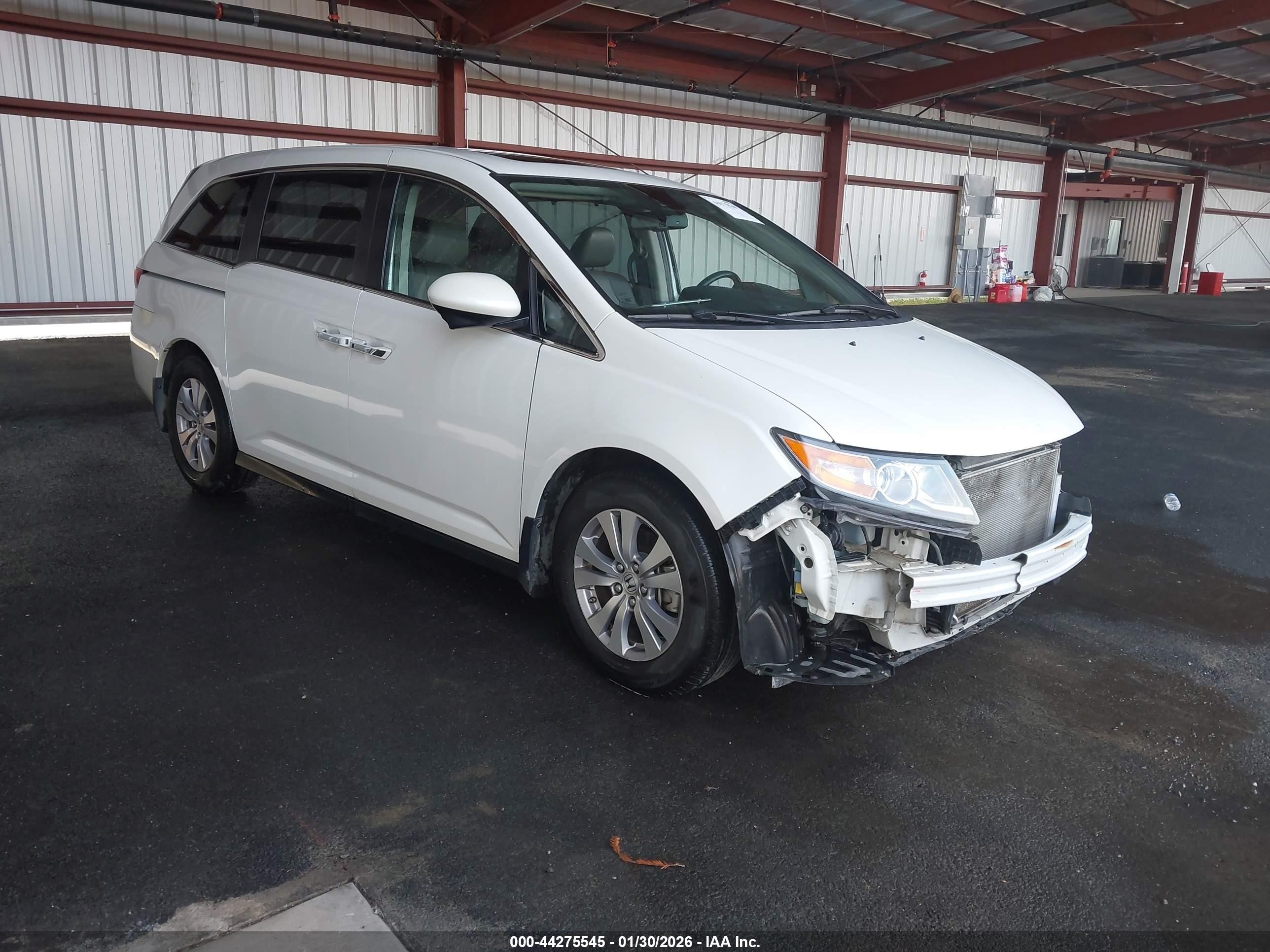 2014 Honda Odyssey VIN 5FNRL5H67EB121671 IAAI salvage auction — Front End, Salvage (California), sold $2,000 on 2026-07-07 (photo 1)