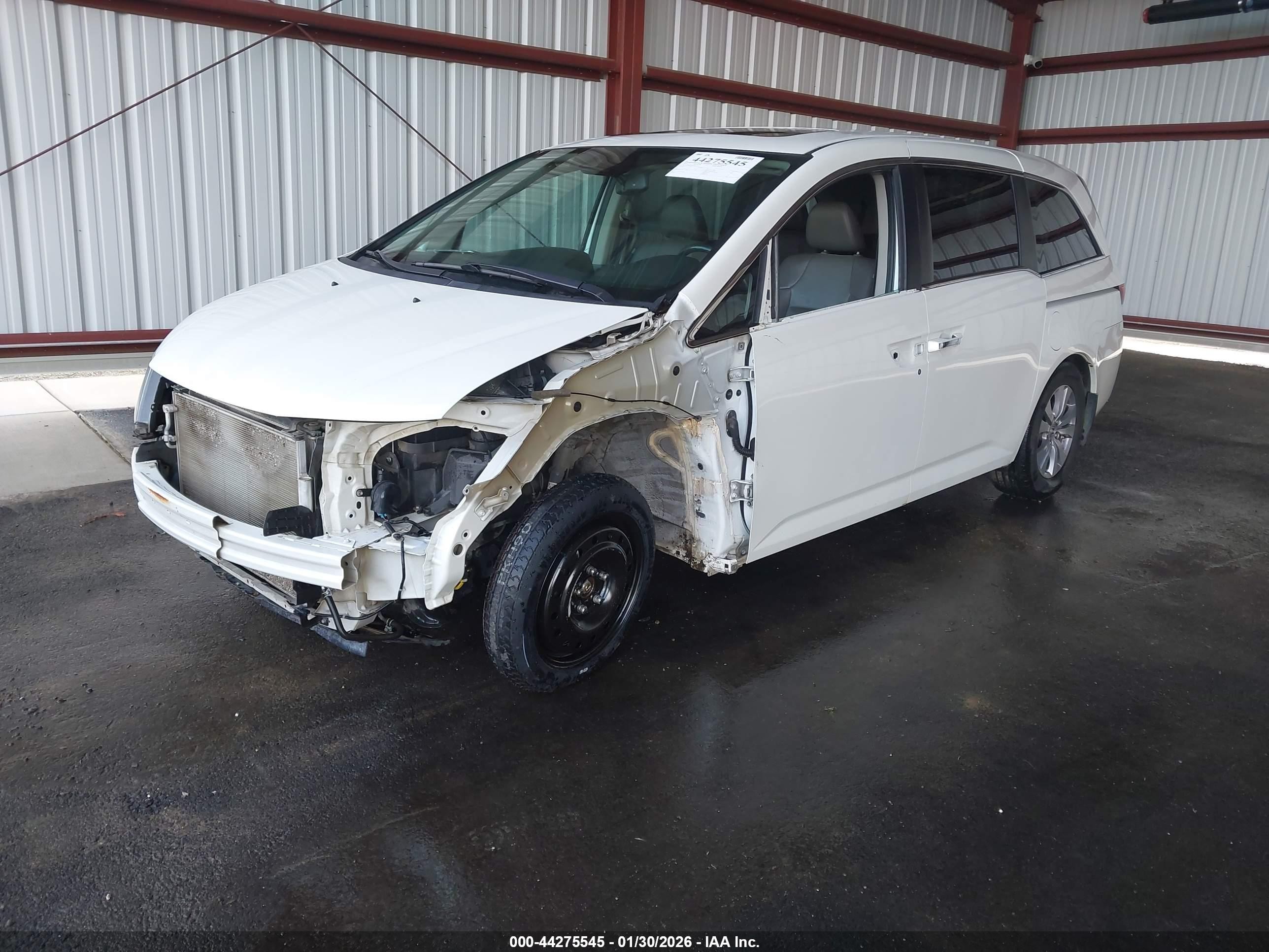 2014 Honda Odyssey VIN 5FNRL5H67EB121671 IAAI salvage auction — Front End, Salvage (California), sold $2,000 on 2026-07-07 (photo 2)