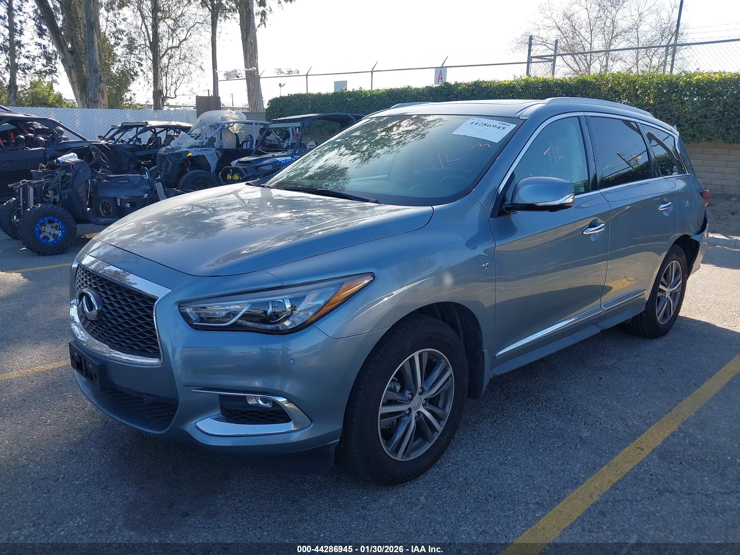2018 Infiniti QX60 VIN 5N1DL0MN3JC527766 IAAI salvage auction — Rear End, Salvage (California), sold $6,575 on 2026-07-07 (photo 2)