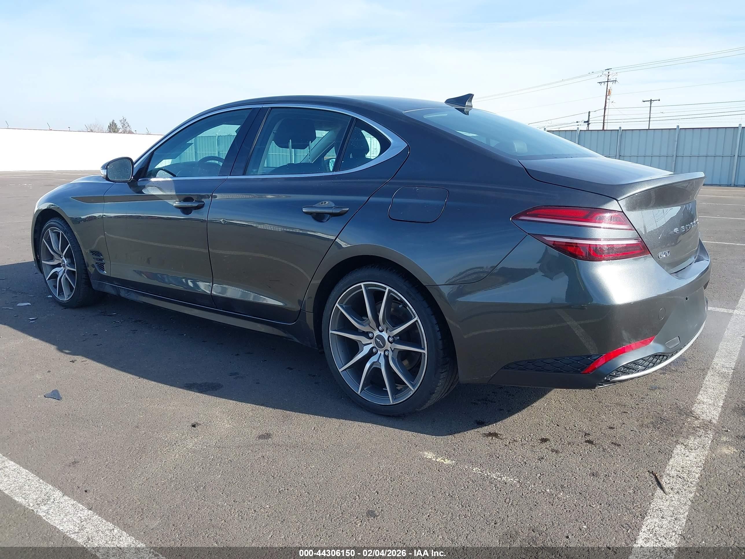 2023 Genesis G70 VIN KMTG34TA9PU128260 IAAI salvage auction — Side, Salvage (Oregon), sold $5,900 on 2026-09-24 (photo 3)