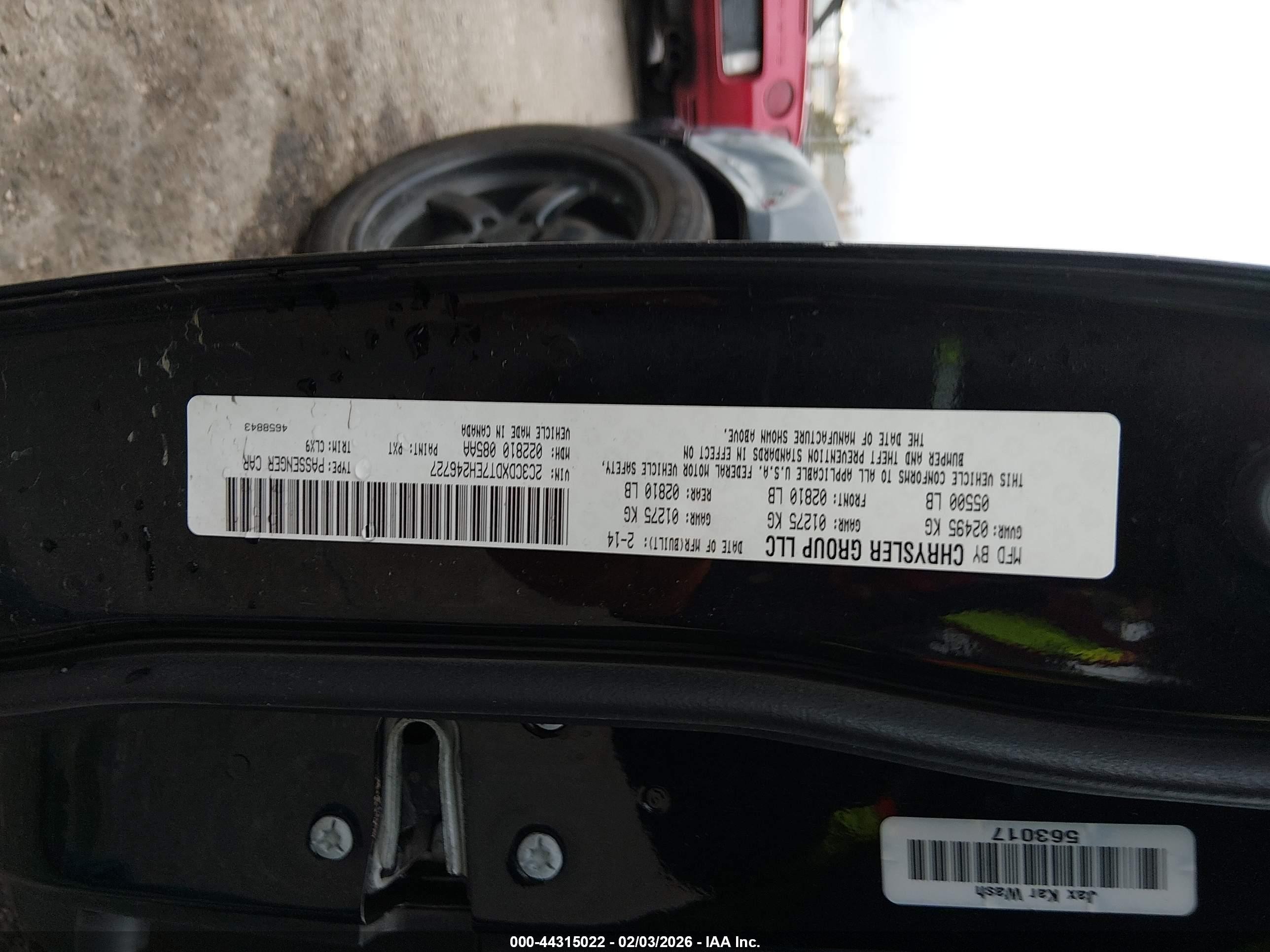 2014 Dodge Charger VIN 2C3CDXDT7EH246727 IAAI salvage auction — Biohazard/Chemical, Bill Of Sale (Colorado), sold $975 on 2026-07-07 (photo 9)