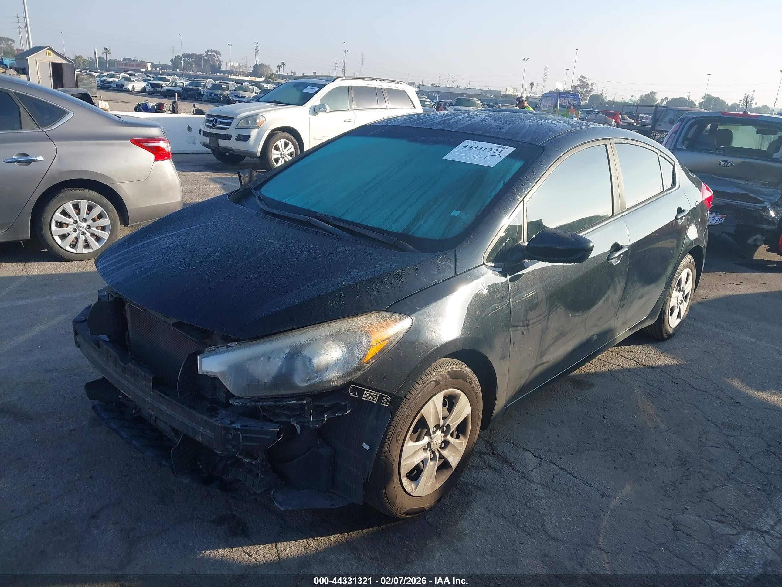 2014 Kia Forte VIN KNAFK4A62E5190292 IAAI salvage auction — Front End, Salvage (California), sold $1,225 on 2026-07-09 (photo 2)