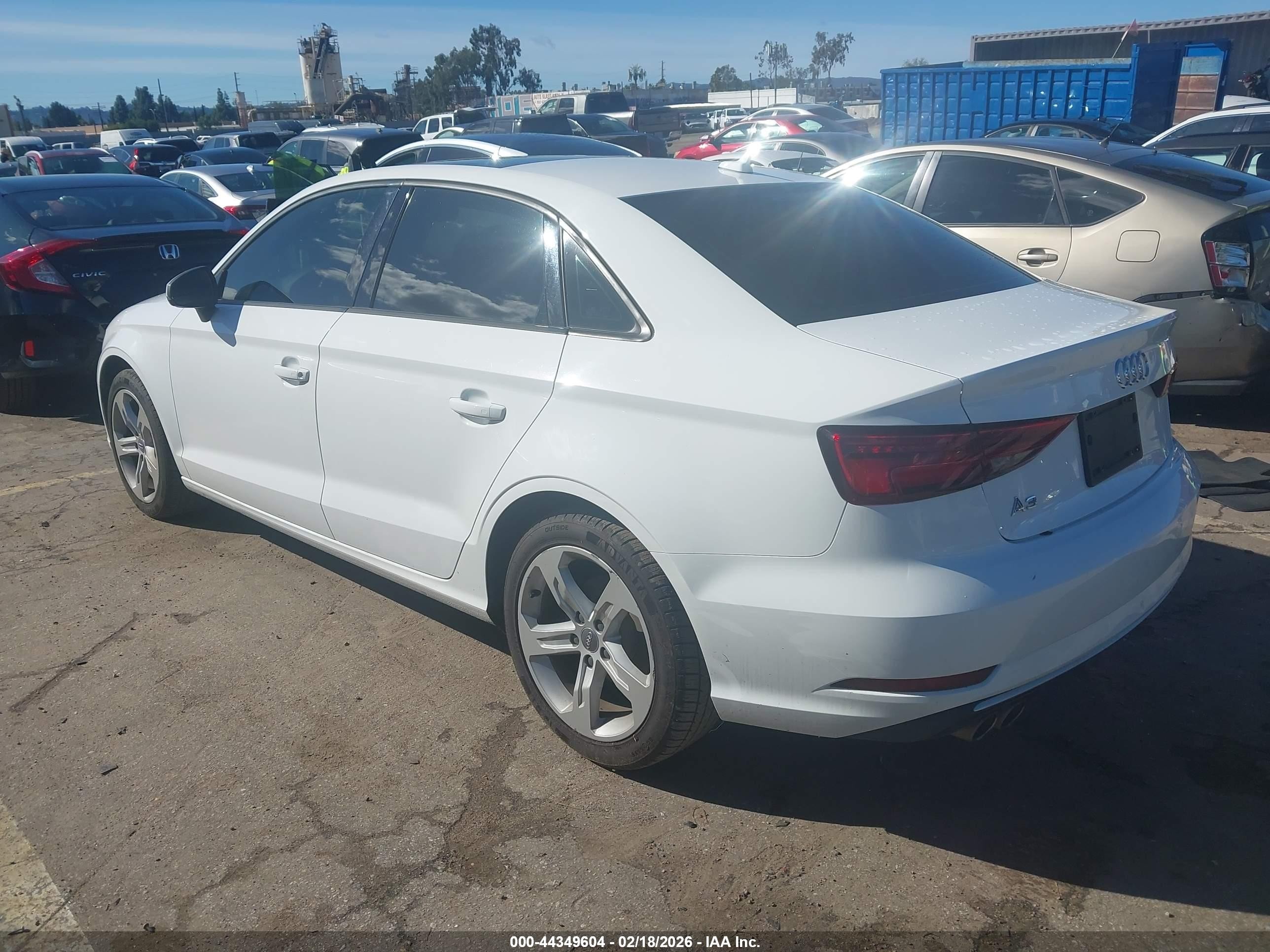 2018 Audi A3 VIN WAUAUGFF2J1033099 IAAI salvage auction — Unknown, Salvage (California), sold $2,750 on 2026-09-12 (photo 3)