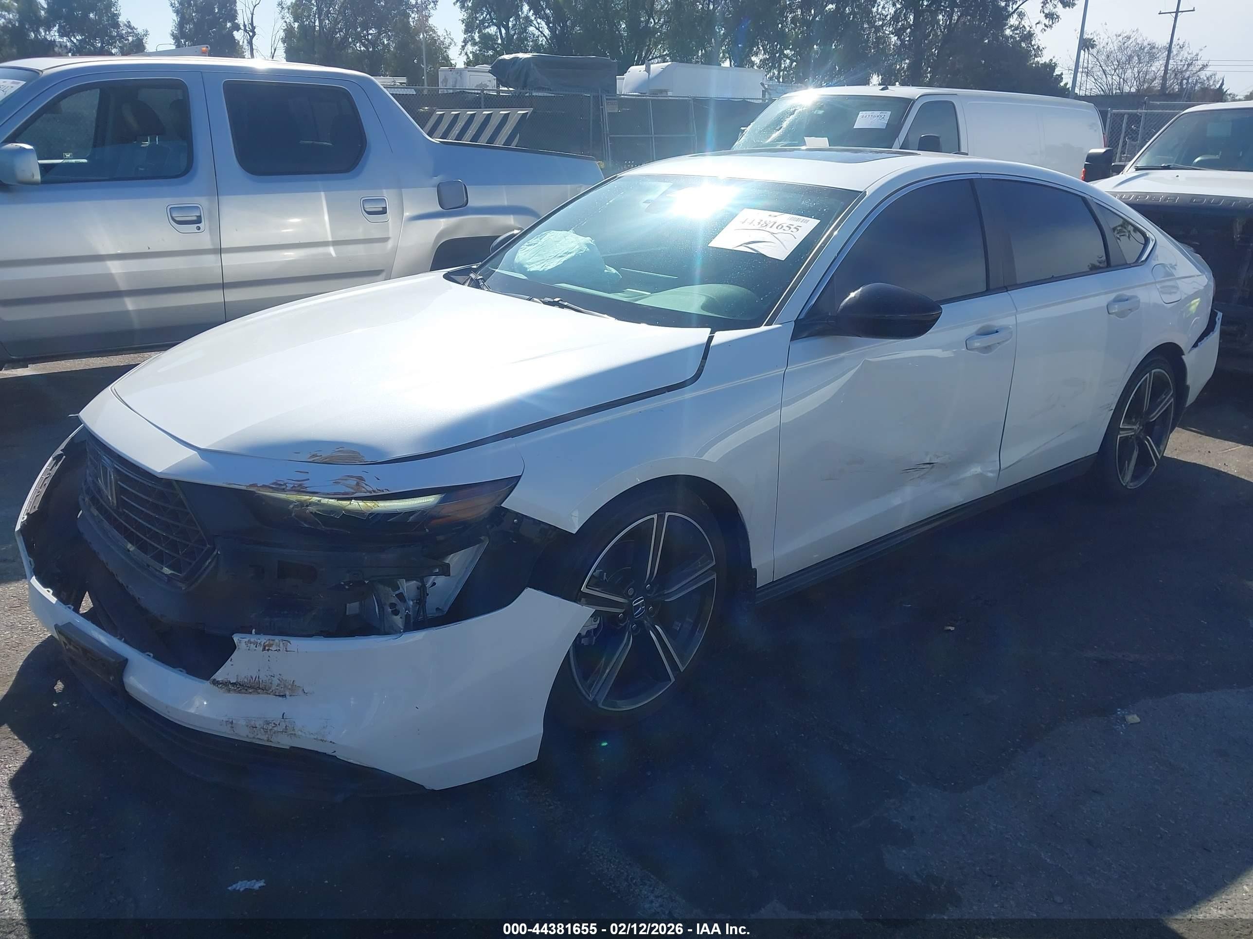 2025 Honda Accord VIN 1HGCY2F54SA007052 IAAI salvage auction — Front End, Salvage (California), sold $9,000 on 2026-07-12 (photo 2)