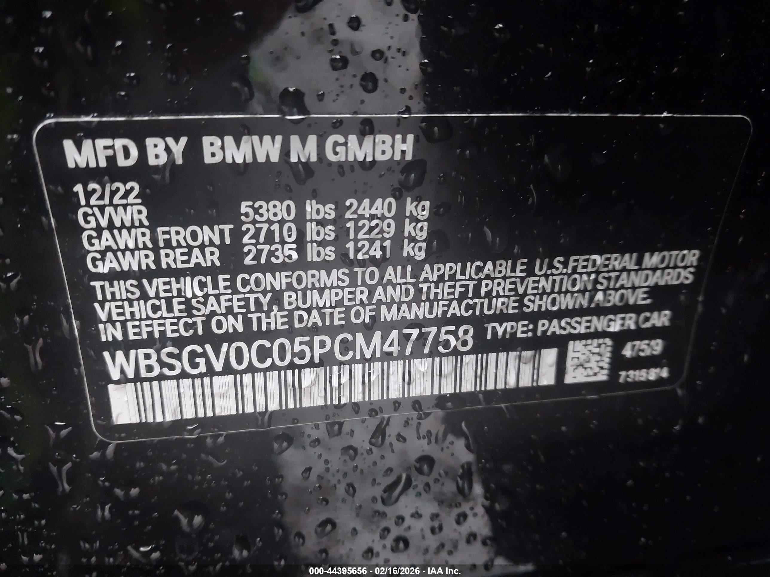 2023 BMW M8 VIN WBSGV0C05PCM47758 IAAI salvage auction — Front End, Salvage (California), sold $24,450 on 2026-08-03 (photo 9)