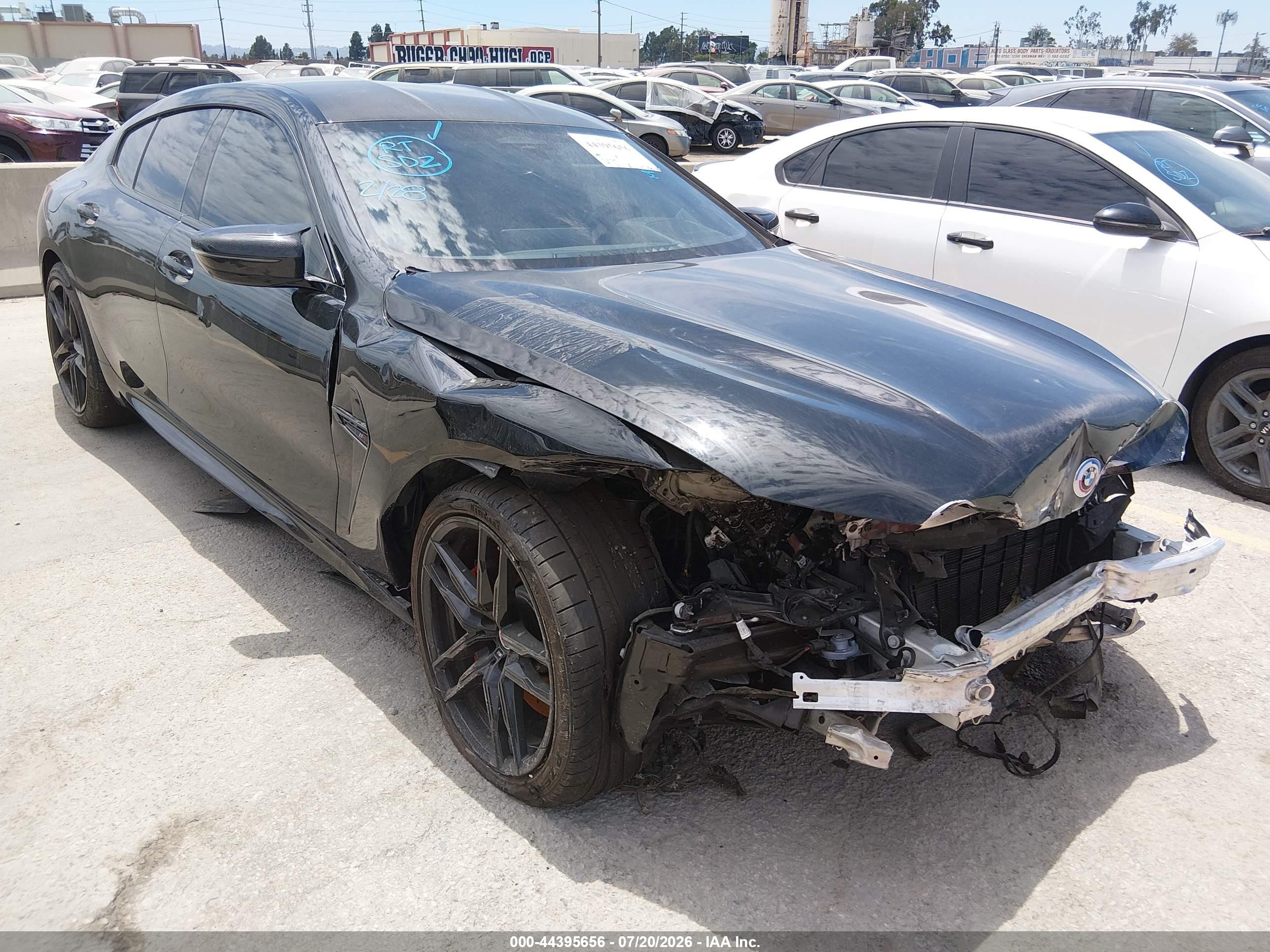 2023 BMW M8 VIN WBSGV0C05PCM47758 IAAI salvage auction — Front End, Salvage (California), sold $24,450 on 2026-08-03 (photo 1)