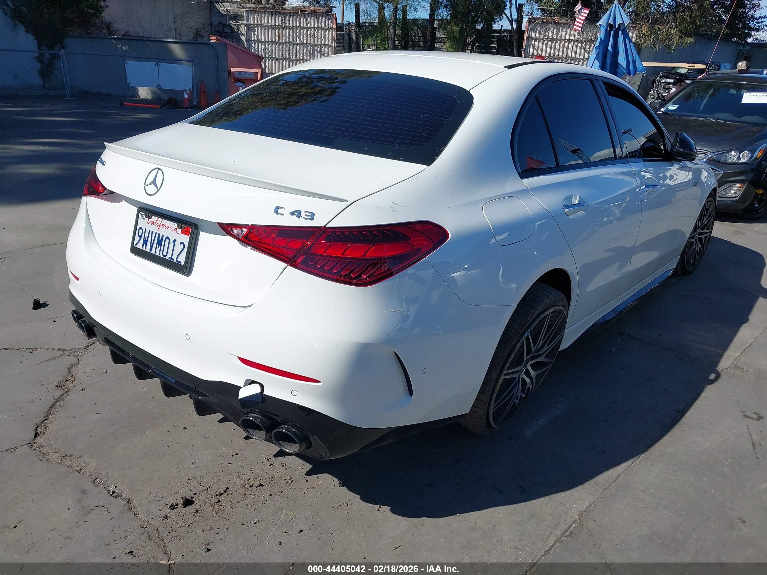 2026 Mercedes-benz C class VIN W1KAF8HB6TR309520 IAAI salvage auction — Front End, Salvage Certificate (California), sold $25,000 on 2026-04-01 (photo 4)