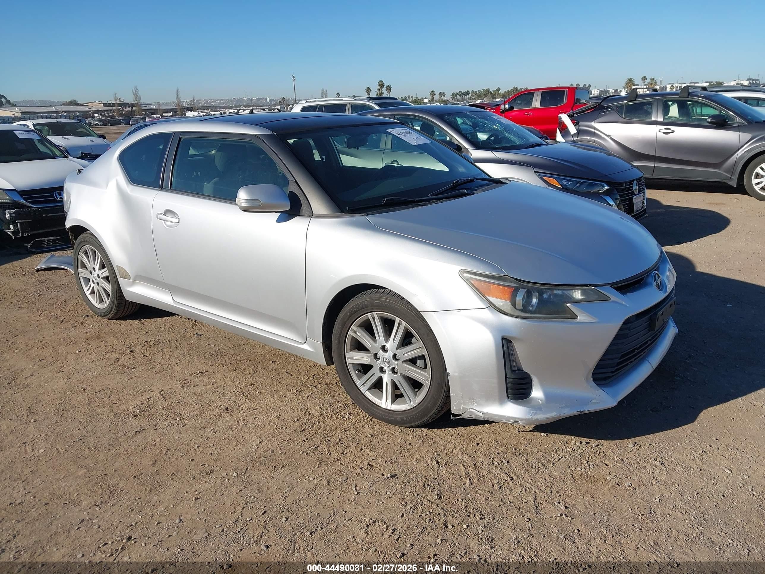2014 Scion tC VIN JTKJF5C74E3086453 IAAI salvage auction — Rear End, Salvage (California), sold $1,550 on 2026-09-14 (photo 1)
