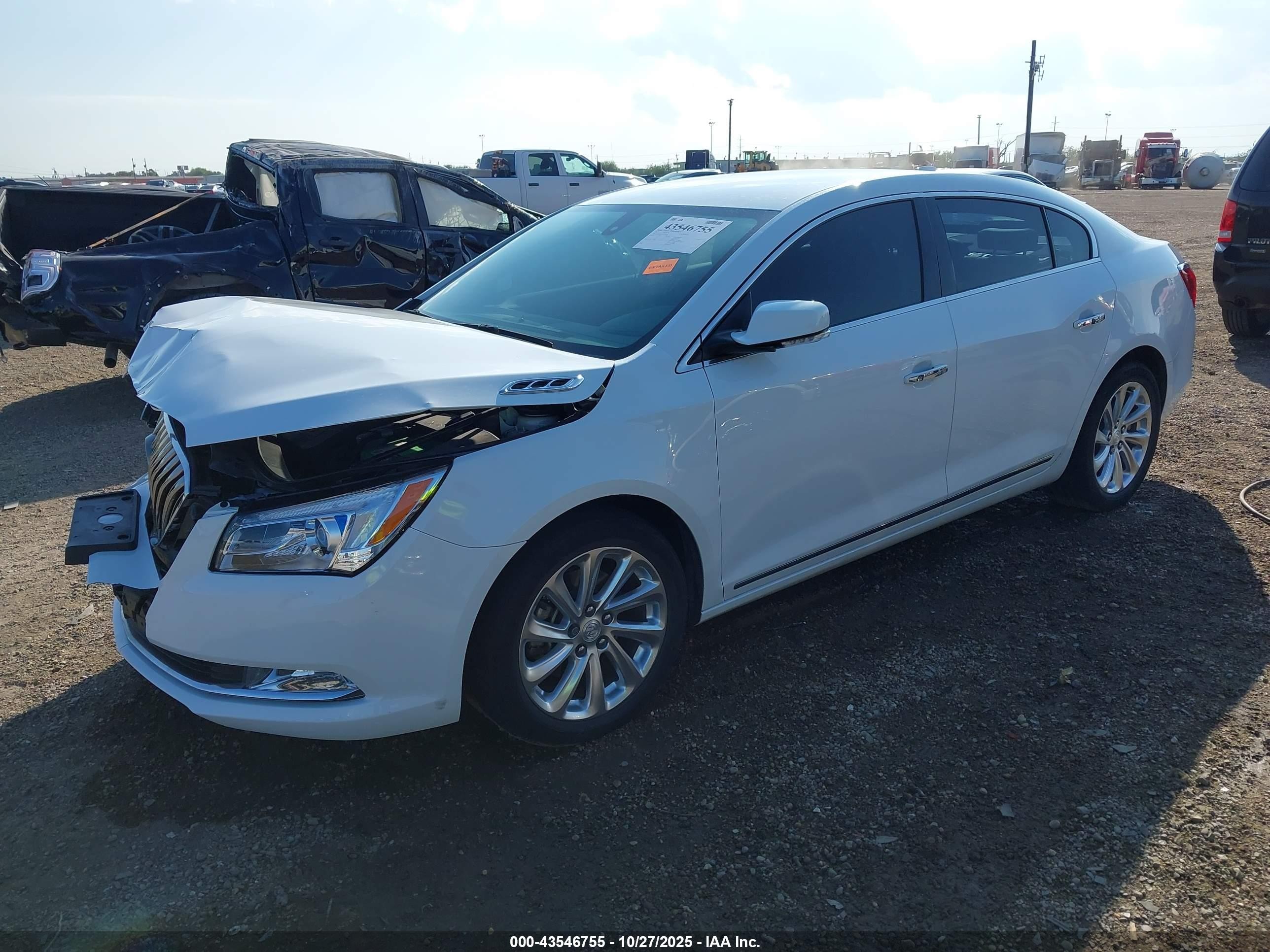 2015 Buick Lacrosse VIN 1G4GB5G37FF349261 IAAI salvage auction — Front End, Original (Texas), sold $1,450 on 2026-08-29 (photo 2)