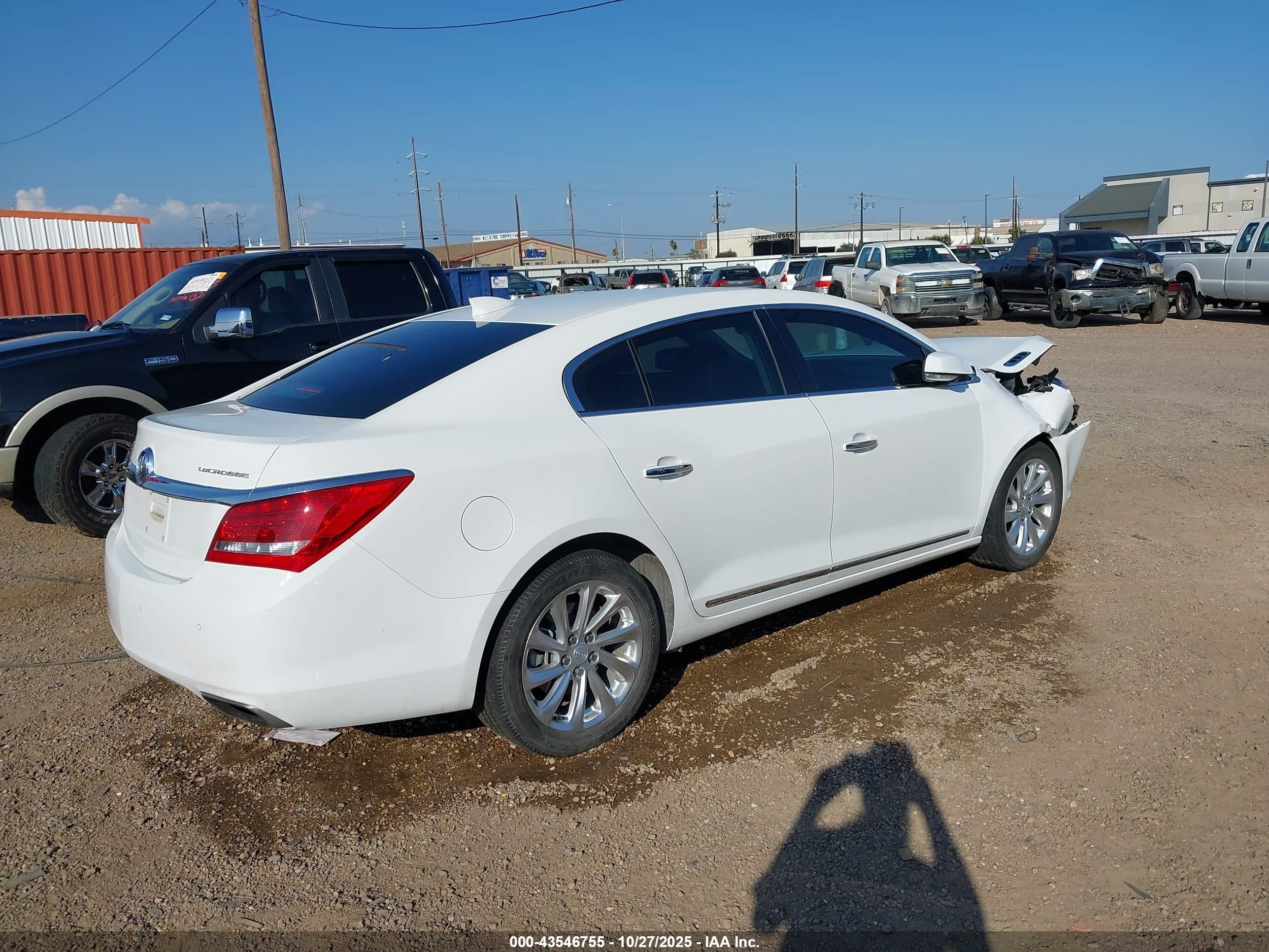 2015 Buick Lacrosse VIN 1G4GB5G37FF349261 IAAI salvage auction — Front End, Original (Texas), sold $1,450 on 2026-08-29 (photo 4)
