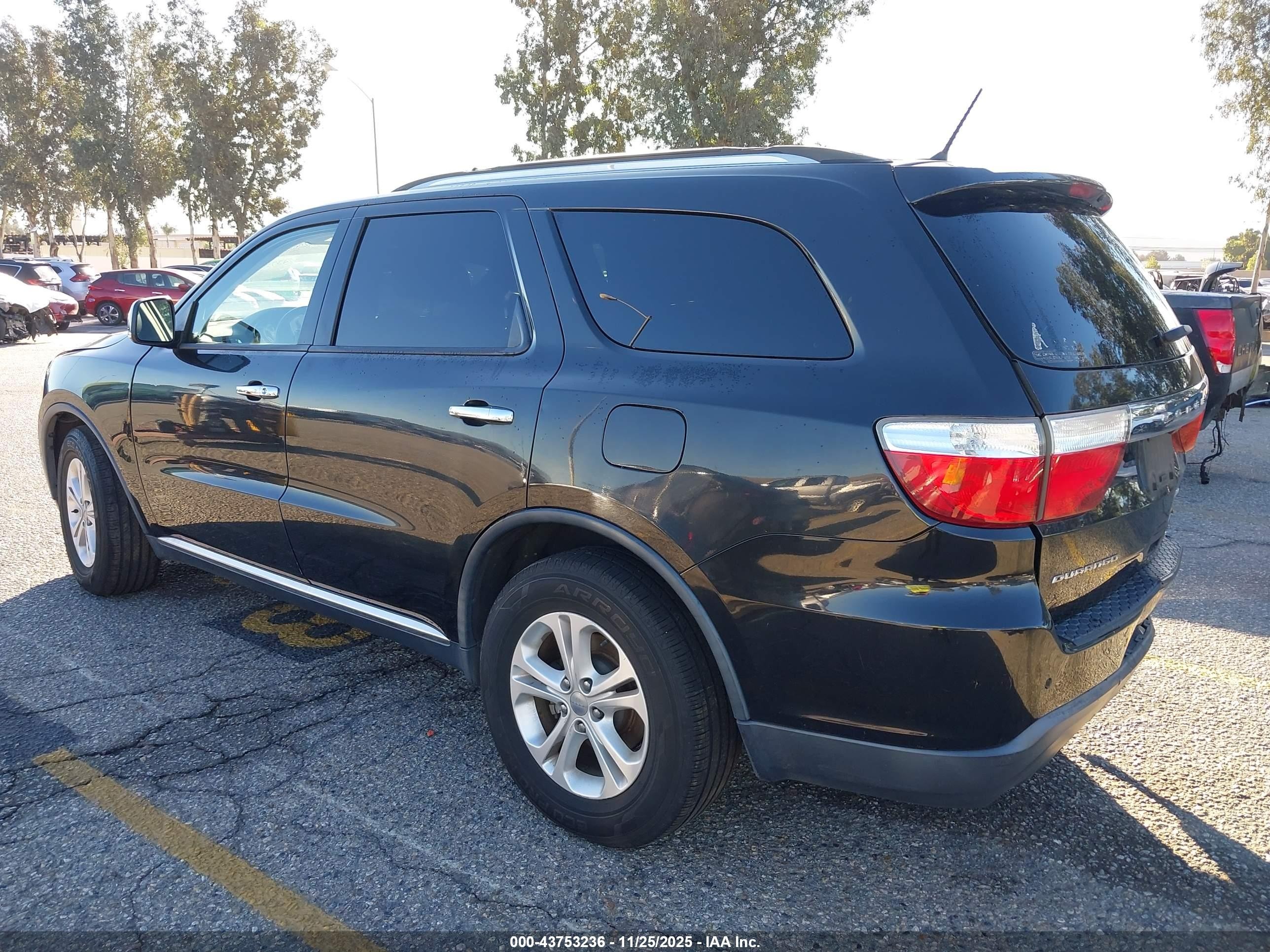 2013 Dodge Durango VIN 1C4RDHDG2DC664290 IAAI salvage auction — Front & Rear, Salvage (California), sold $1,300 on 2026-07-07 (photo 3)