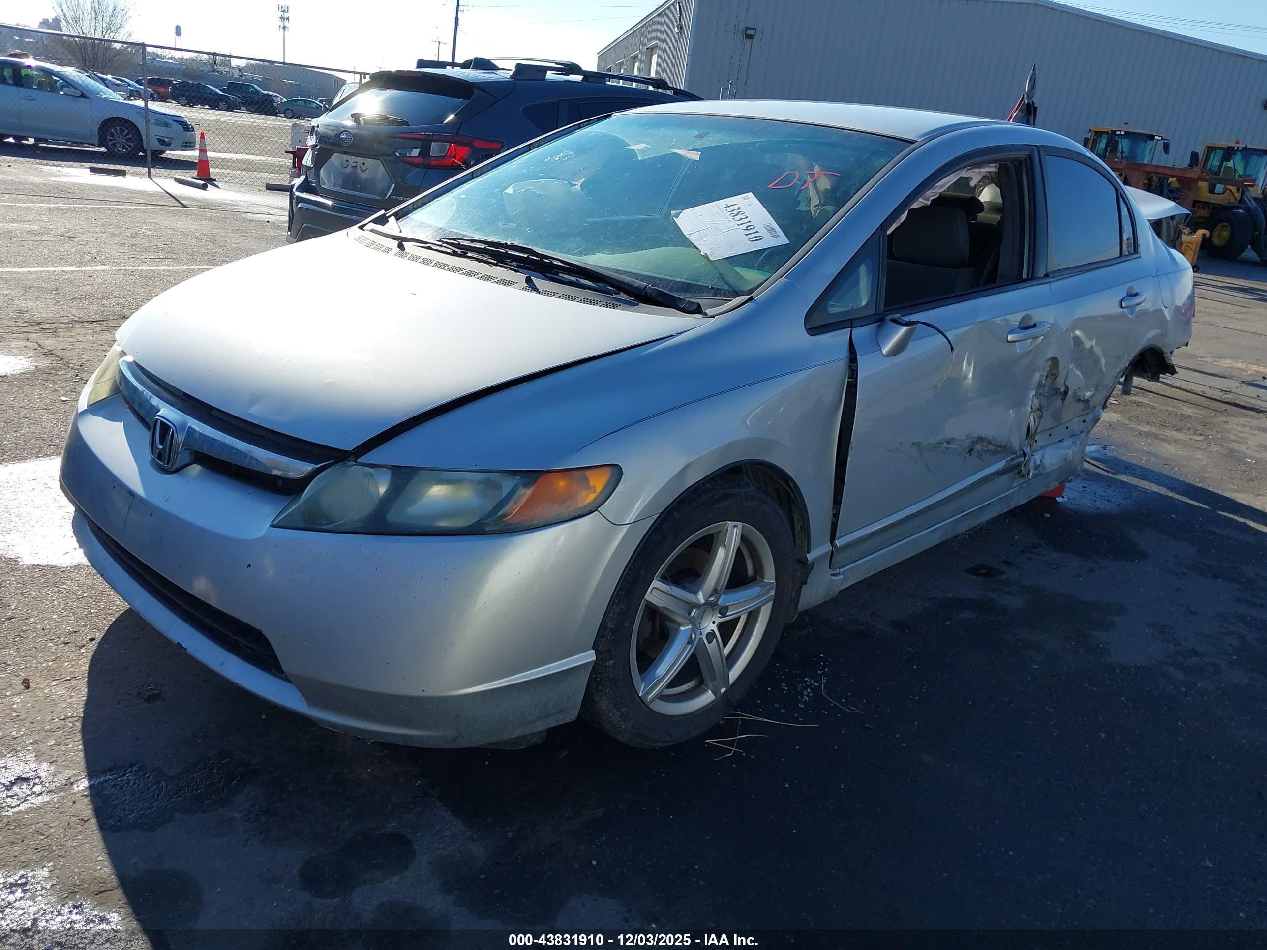 2008 Honda Civic VIN 1HGFA15578L063674 IAAI salvage auction — Rear End, Salvage (Idaho), sold $275 on 2026-07-09 (photo 2)
