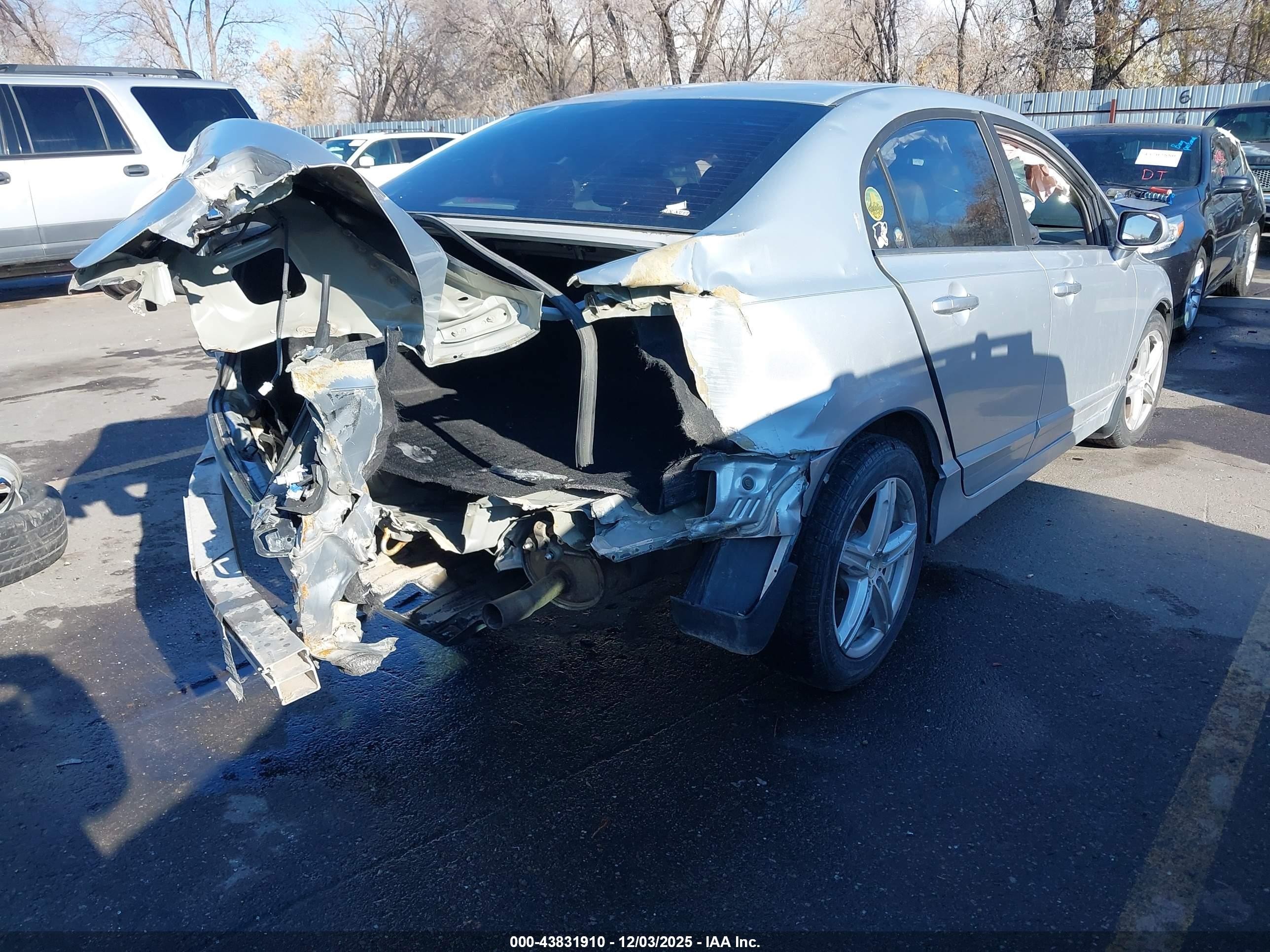 2008 Honda Civic VIN 1HGFA15578L063674 IAAI salvage auction — Rear End, Salvage (Idaho), sold $275 on 2026-07-09 (photo 4)