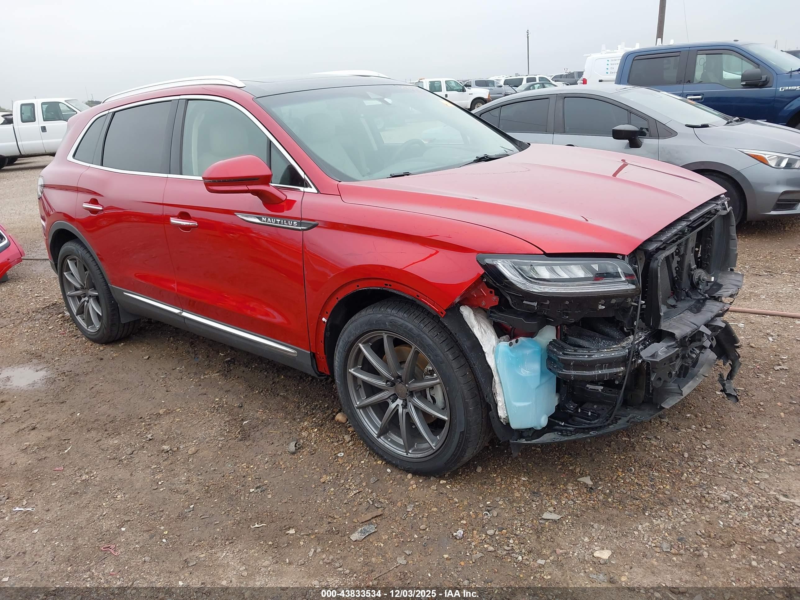 2020 Lincoln Nautilus VIN 2LMPJ6K95LBL04406 IAAI salvage auction — Front End, Original (Texas), sold $8,350 on 2026-01-31 (photo 1)